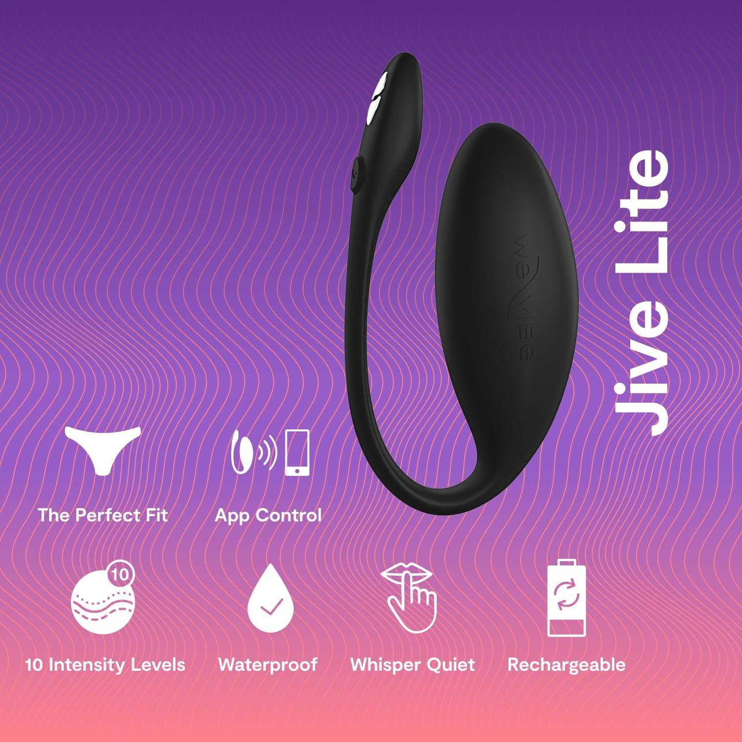 imageWeVibe Jive Lite Wearable Panty Vibrator for Women Discreet App Control G Spot Massager Adult Sex Toys with 10 Intensity Levels Egg Vibrators Gifts for Female Couples BlackBlack