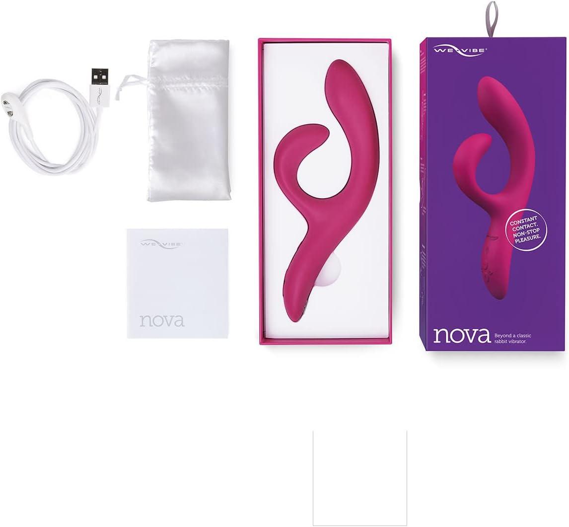 imageWeVibe Nova 2 Dual Rabbit Vibrator for Women Dildo Vibrator Adult Sex Toy Female Clitoral Stimulator G Spot Massager with 10 Vibration Modes Remote App Control Sex Toy for Couples BlueFuchsia