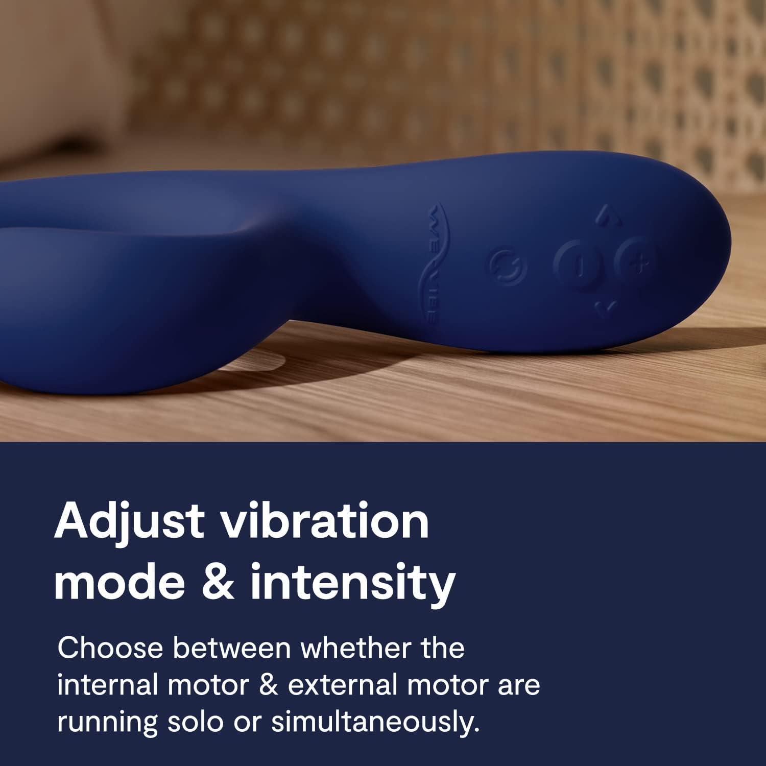 imageWeVibe Nova 2 Dual Rabbit Vibrator for Women Dildo Vibrator Adult Sex Toy Female Clitoral Stimulator G Spot Massager with 10 Vibration Modes Remote App Control Sex Toy for Couples BlueBlue