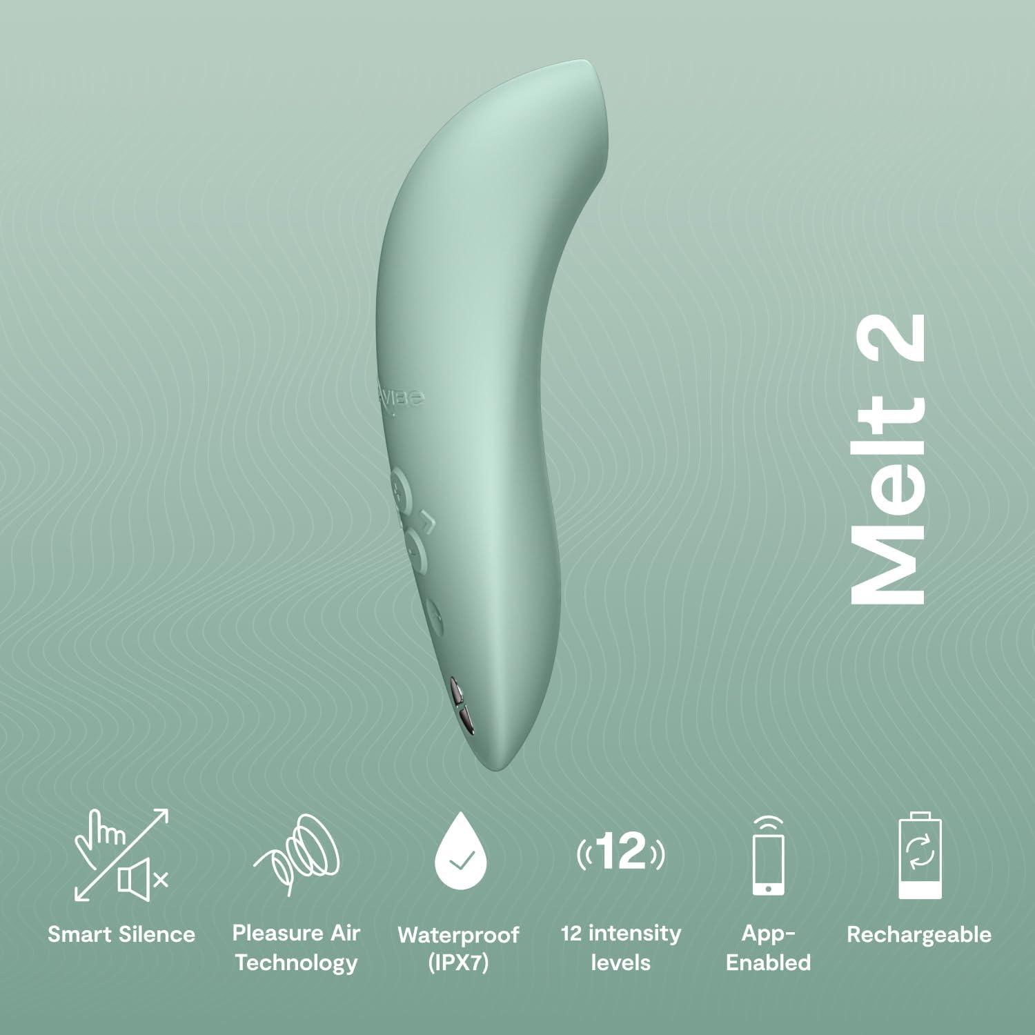 imageWeVibe Melt 2 Clitoris Vibrator Clitoral Stimulator Adult Sex Toys for Women Clit Sucker Female Personal Massager App Control Suction Masturbator 12 Intensities amp 6 Sucking Patterns Sage