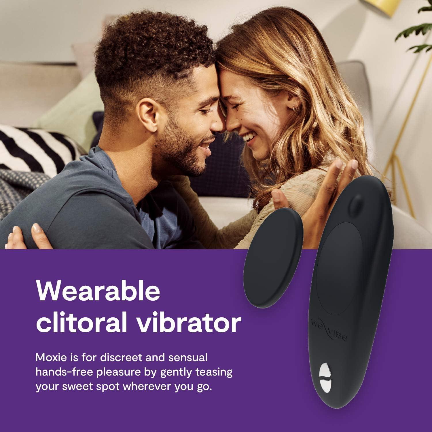 imageWeVibe Moxie Wearable Lay On Panty Vibrator Remote amp App Control Vibrating Sex Toy for Couples Clitoral Stimulator with 10 Intensity Levels Adult Sexual Pleasure Tools Waterproof PinkBlack