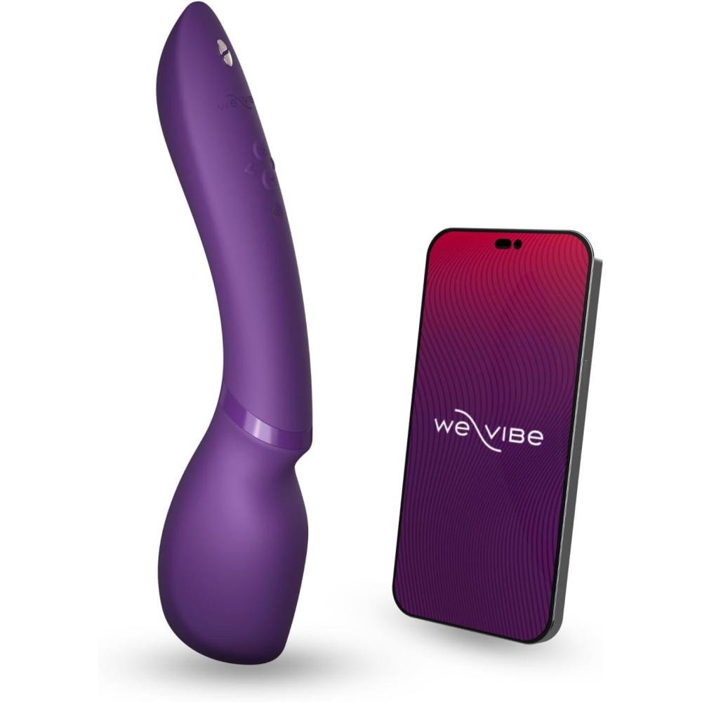 imageWeVibe Wand 2 Personal Massager Vibrator App Controlled GSpot Stimulator Vibrator Dildo Adult Sex Toy for Women Female Cordless Clitoral amp Body Masturbator Waterproof amp Rechargeable PurplePurple