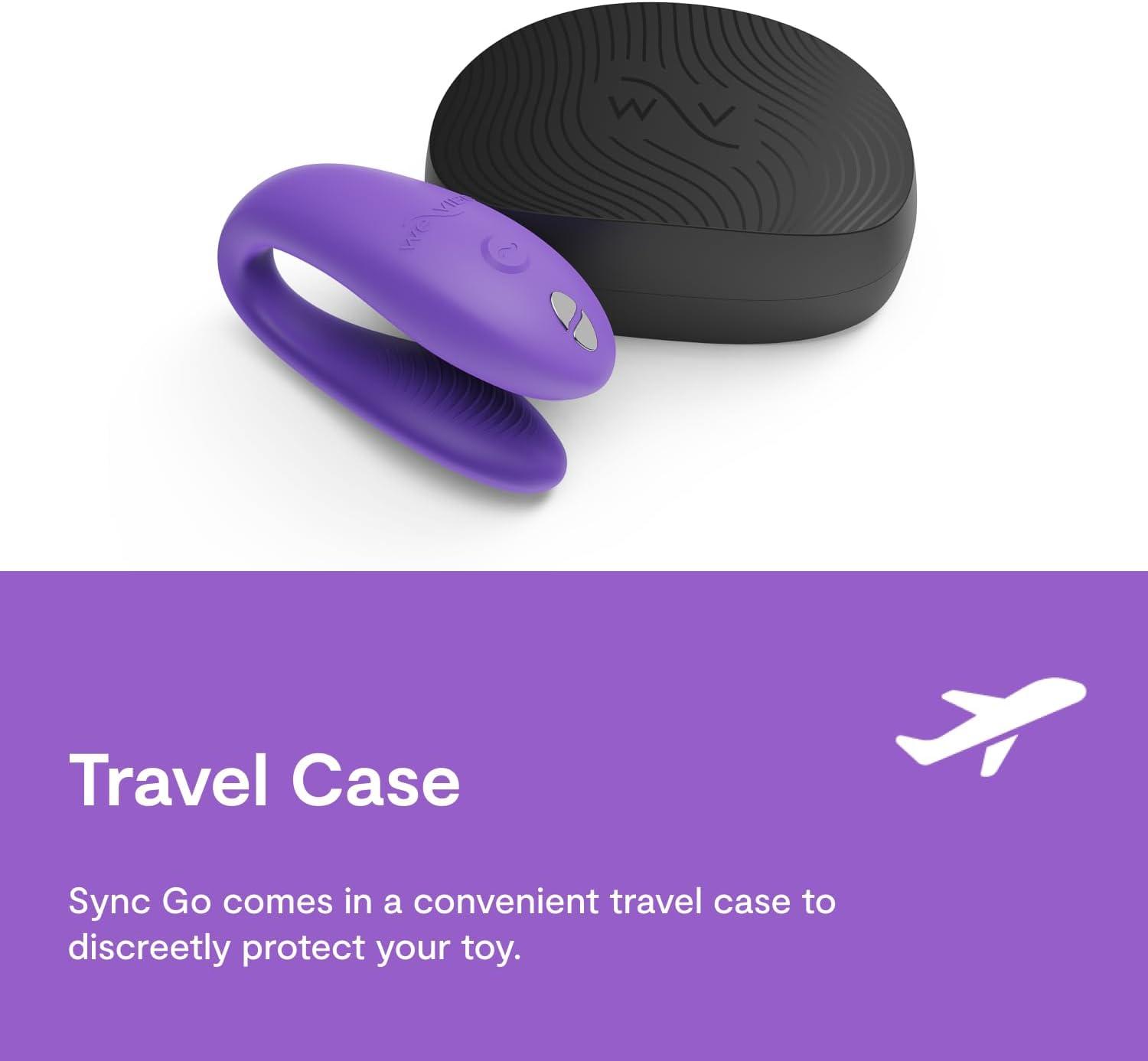 imageWeVibe Sync Go Couples Vibrator with Travel Case Wearable Vibrating Couples Adult Sex Toy App Controlled G Spot amp Clitoris Stimulator Dual Stimulation with 10 Speeds Rechargeable TurquoisePurple