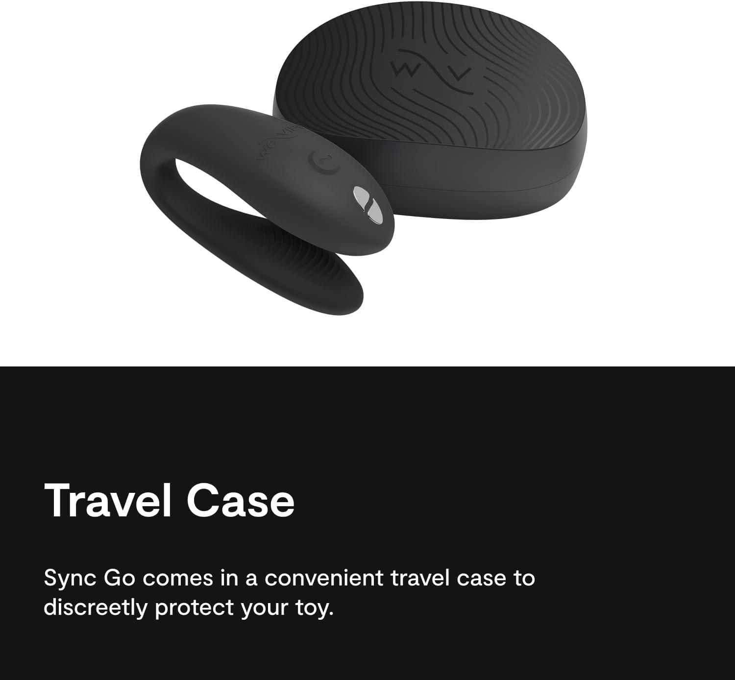 imageWeVibe Sync Go Couples Vibrator with Travel Case Wearable Vibrating Couples Adult Sex Toy App Controlled G Spot amp Clitoris Stimulator Dual Stimulation with 10 Speeds Rechargeable TurquoiseBlack