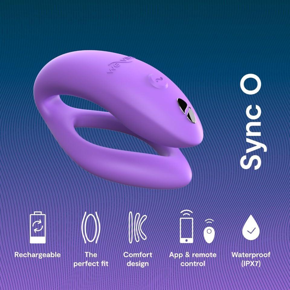 imageWeVibe Sync O Couples Vibrator Wearable Remote Control Vibrating Adult Toys 10 Vibrations App Controlled G Spot amp Clitoral Stimulator Vibrators for Women Massager Sex Toy Velvet GreenLight Purple
