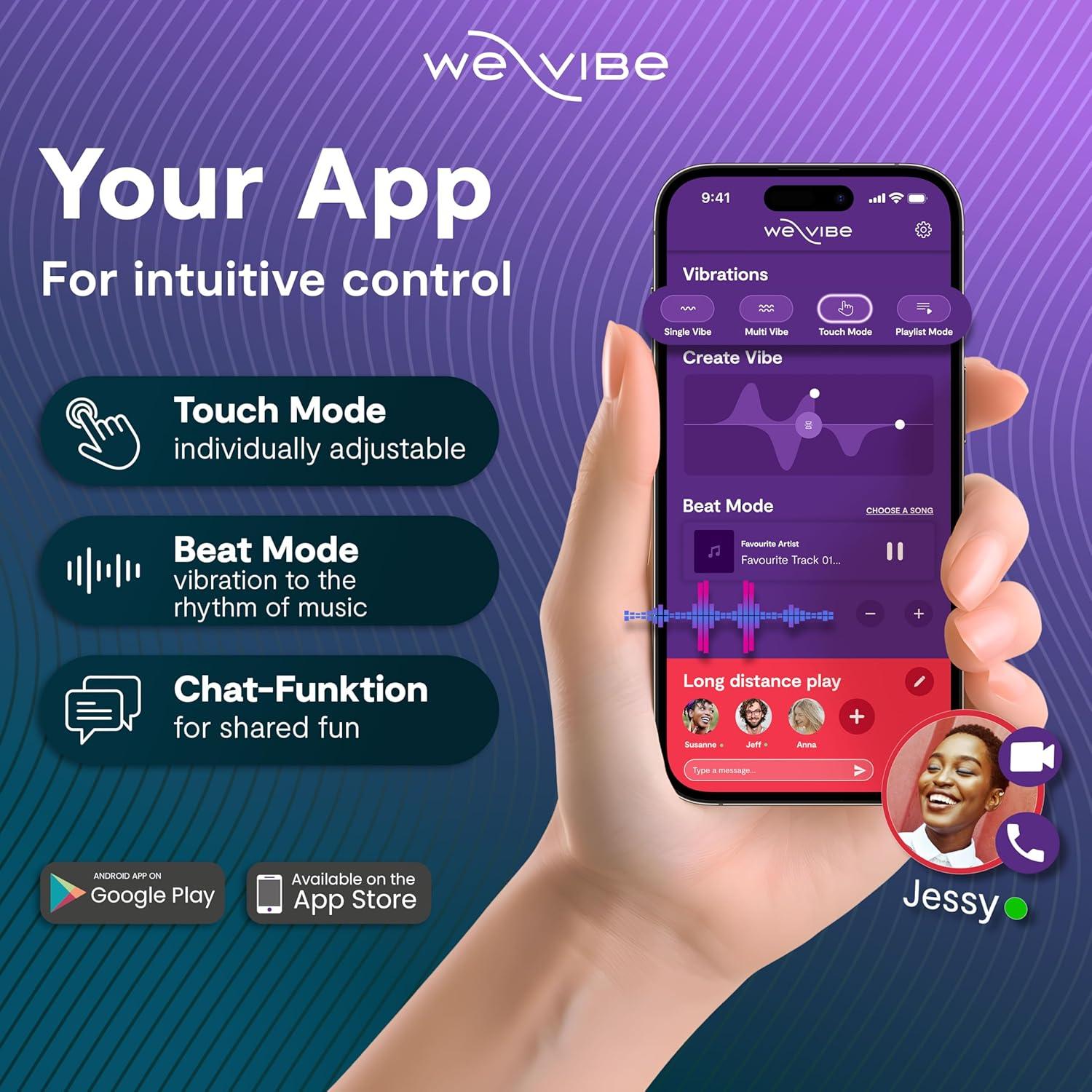 imageWeVibe Sync O Couples Vibrator Wearable Remote Control Vibrating Adult Toys 10 Vibrations App Controlled G Spot amp Clitoral Stimulator Vibrators for Women Massager Sex Toy Velvet GreenLight Purple