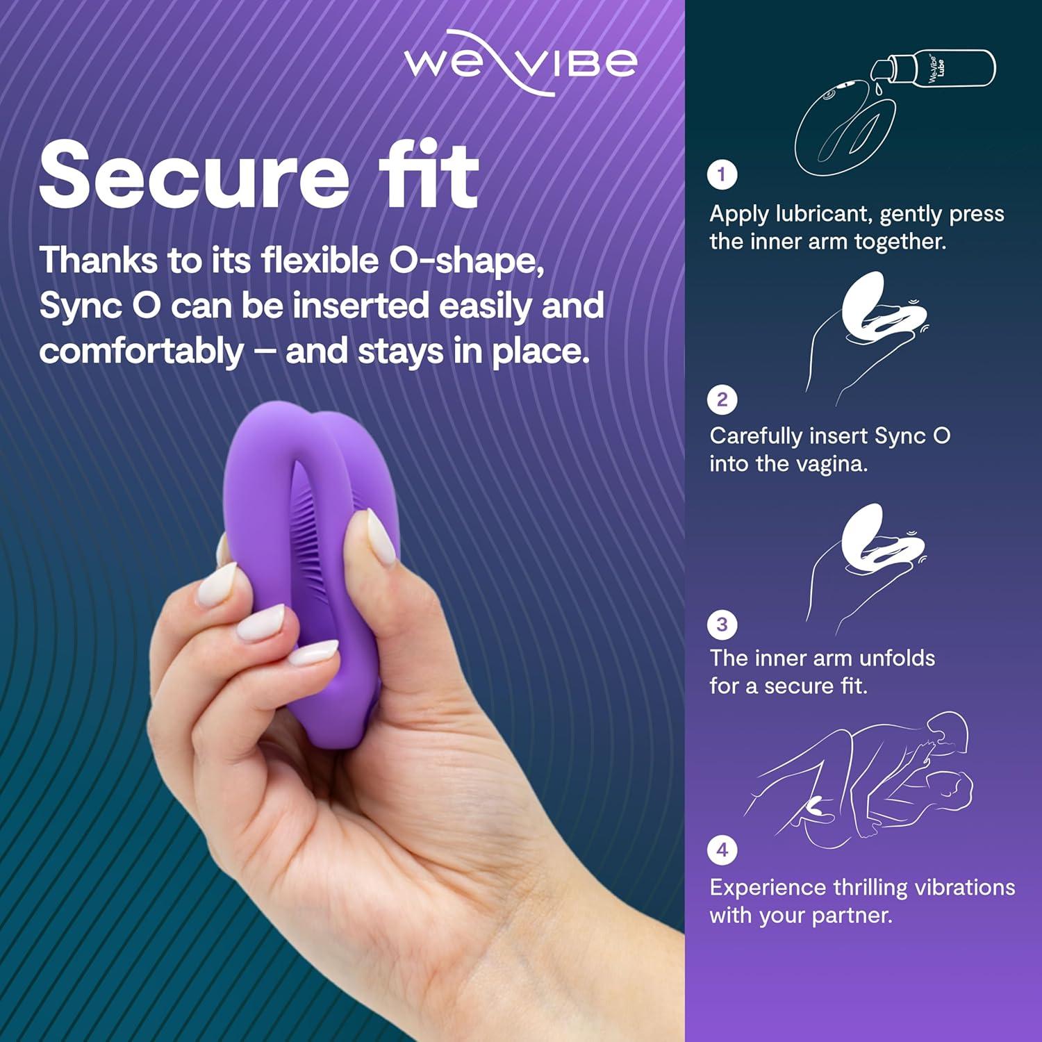 imageWeVibe Sync O Couples Vibrator Wearable Remote Control Vibrating Adult Toys 10 Vibrations App Controlled G Spot amp Clitoral Stimulator Vibrators for Women Massager Sex Toy Velvet GreenLight Purple