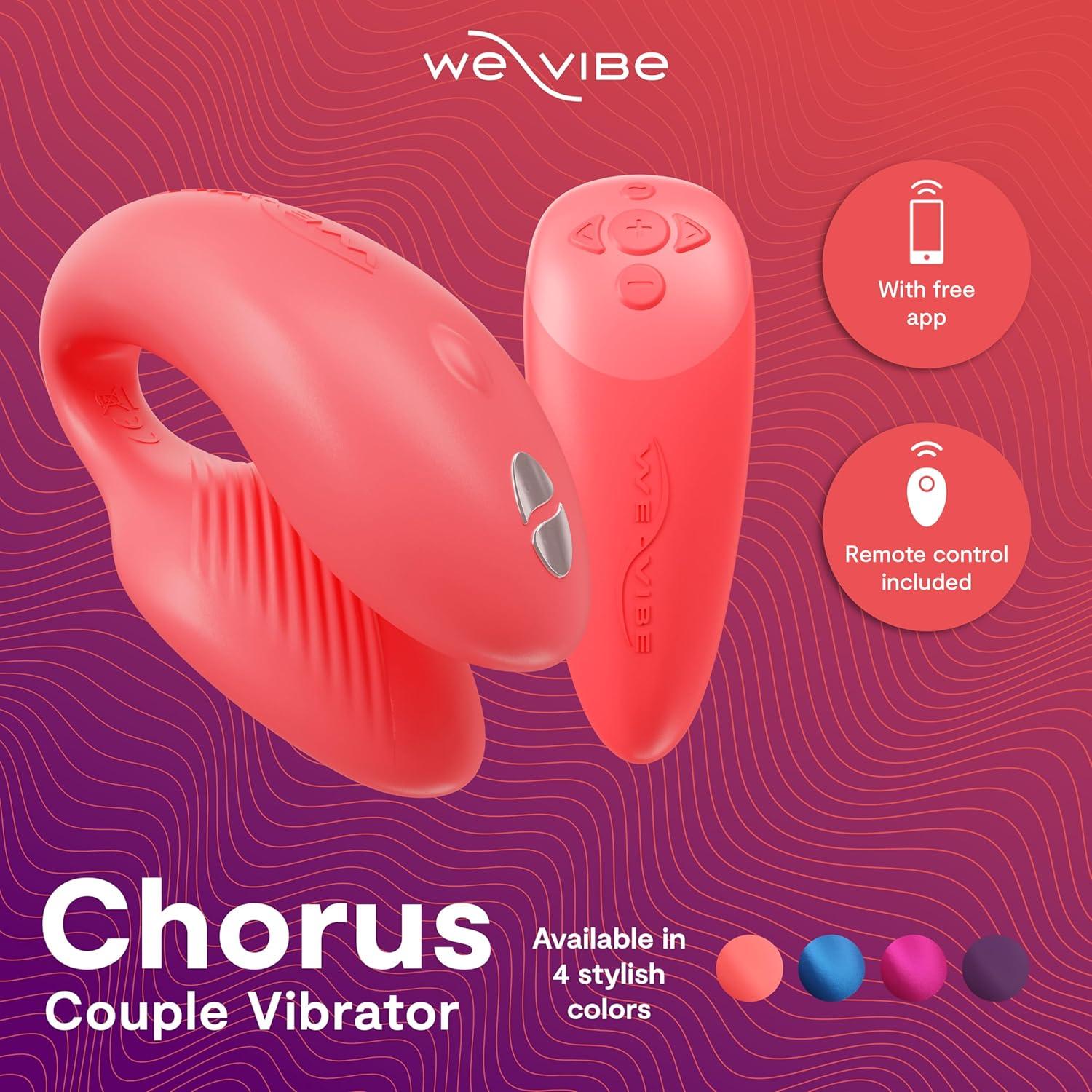 imageWeVibe Chorus Vibrating Sex Toys for Couples Remote Control Vibrator Wearable App Controlled Adult Toys for Women G Spot Clit amp Penis Sexual Stimulation Device Clitoral Couples Gift PinkCoral