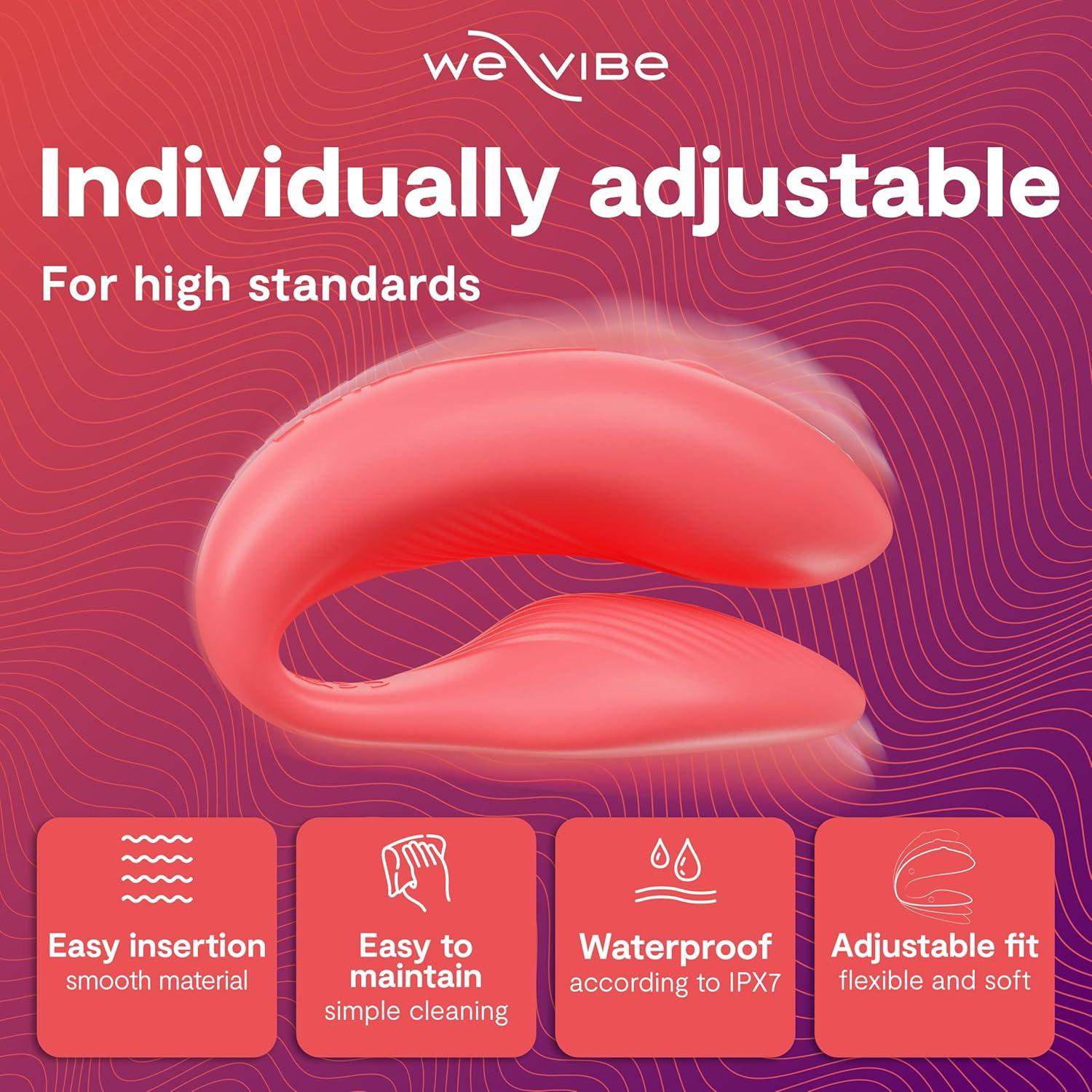 imageWeVibe Chorus Vibrating Sex Toys for Couples Remote Control Vibrator Wearable App Controlled Adult Toys for Women G Spot Clit amp Penis Sexual Stimulation Device Clitoral Couples Gift PinkCoral
