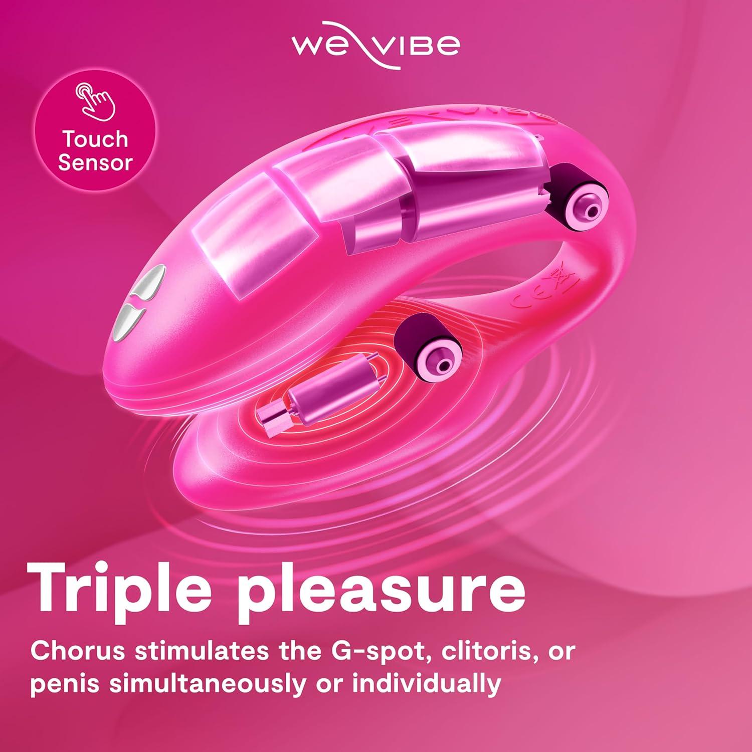 imageWeVibe Chorus Vibrating Sex Toys for Couples Remote Control Vibrator Wearable App Controlled Adult Toys for Women G Spot Clit amp Penis Sexual Stimulation Device Clitoral Couples Gift PinkCosmic Pink