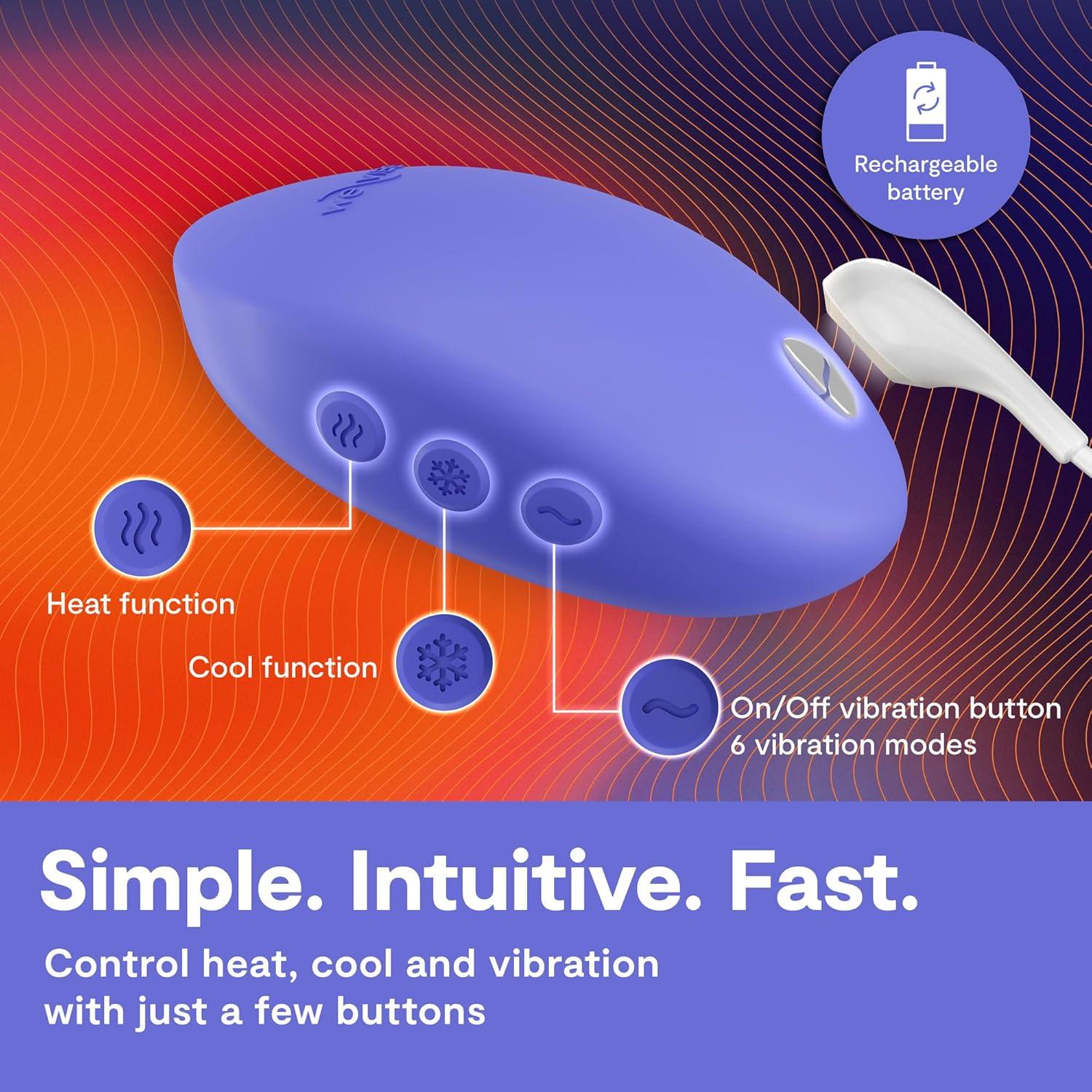 imageWeVibe Temp LayOn Vibrator for Women Heating amp Cooling Clitoral Vibrator Temperature Play Adult Sex Toy Powerful Quiet Silicone Clit Stimulator Waterproof Rechargeable Couples Toy BlueBlue