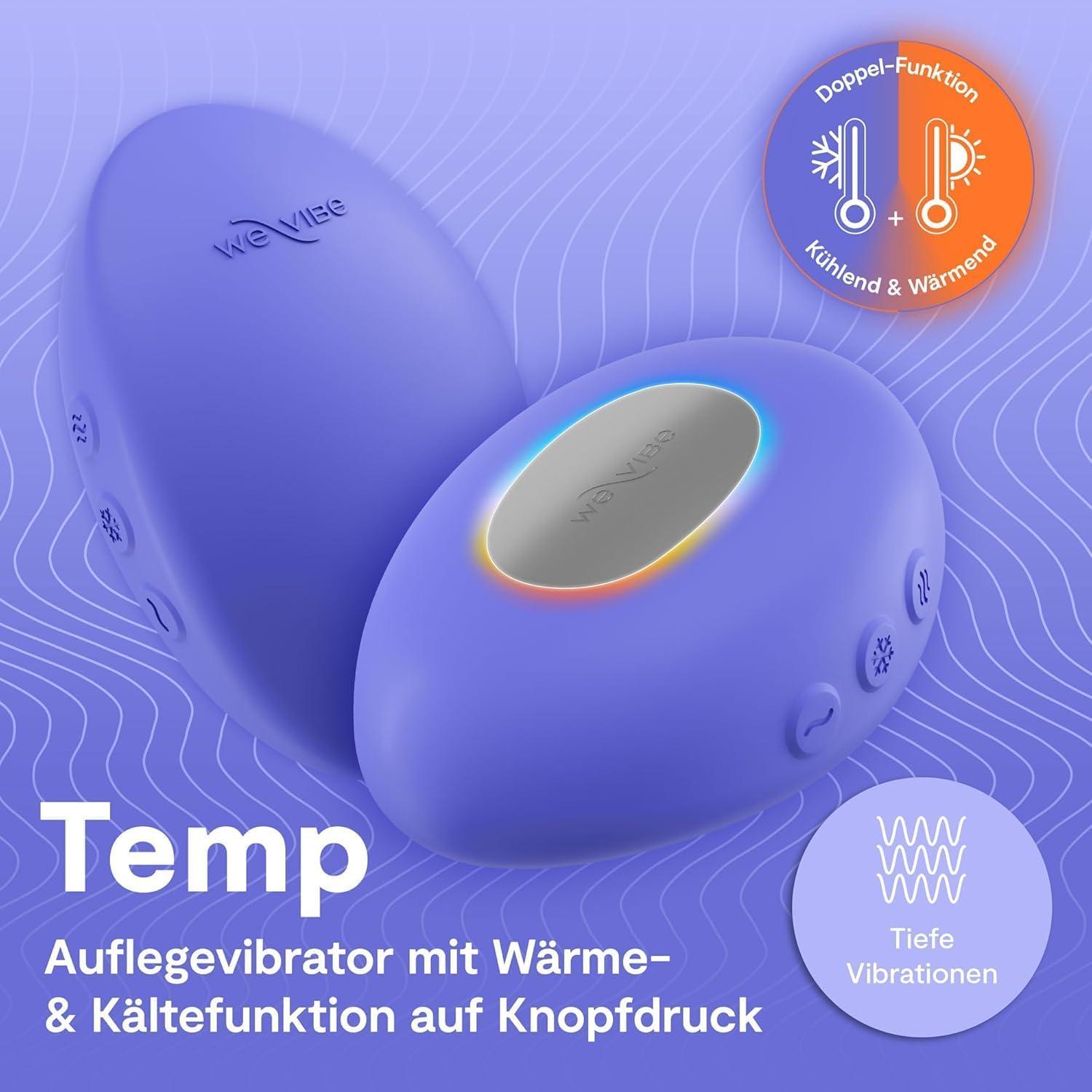 imageWeVibe Temp LayOn Vibrator for Women Heating amp Cooling Clitoral Vibrator Temperature Play Adult Sex Toy Powerful Quiet Silicone Clit Stimulator Waterproof Rechargeable Couples Toy BlueBlue