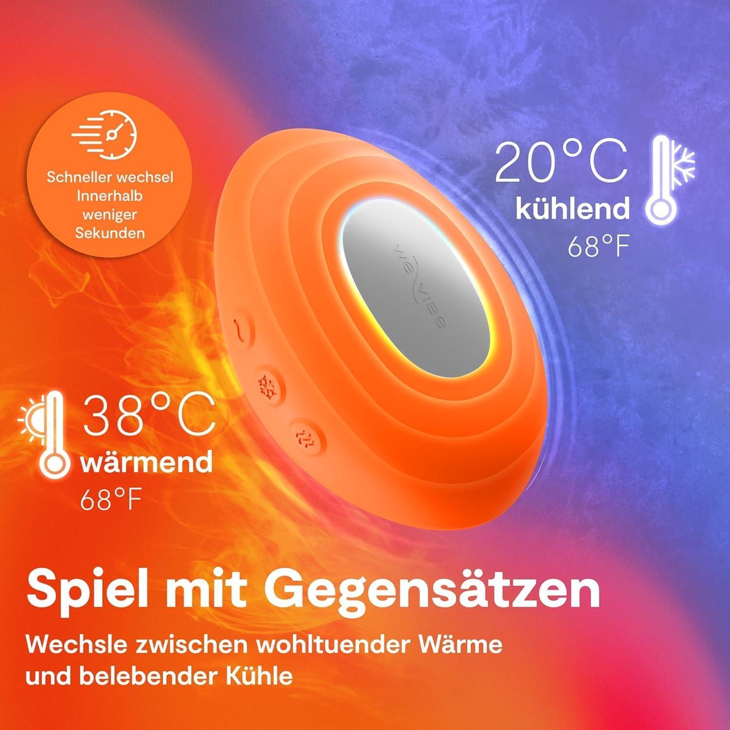 imageWeVibe Temp LayOn Vibrator for Women Heating amp Cooling Clitoral Vibrator Temperature Play Adult Sex Toy Powerful Quiet Silicone Clit Stimulator Waterproof Rechargeable Couples Toy BlueOrange