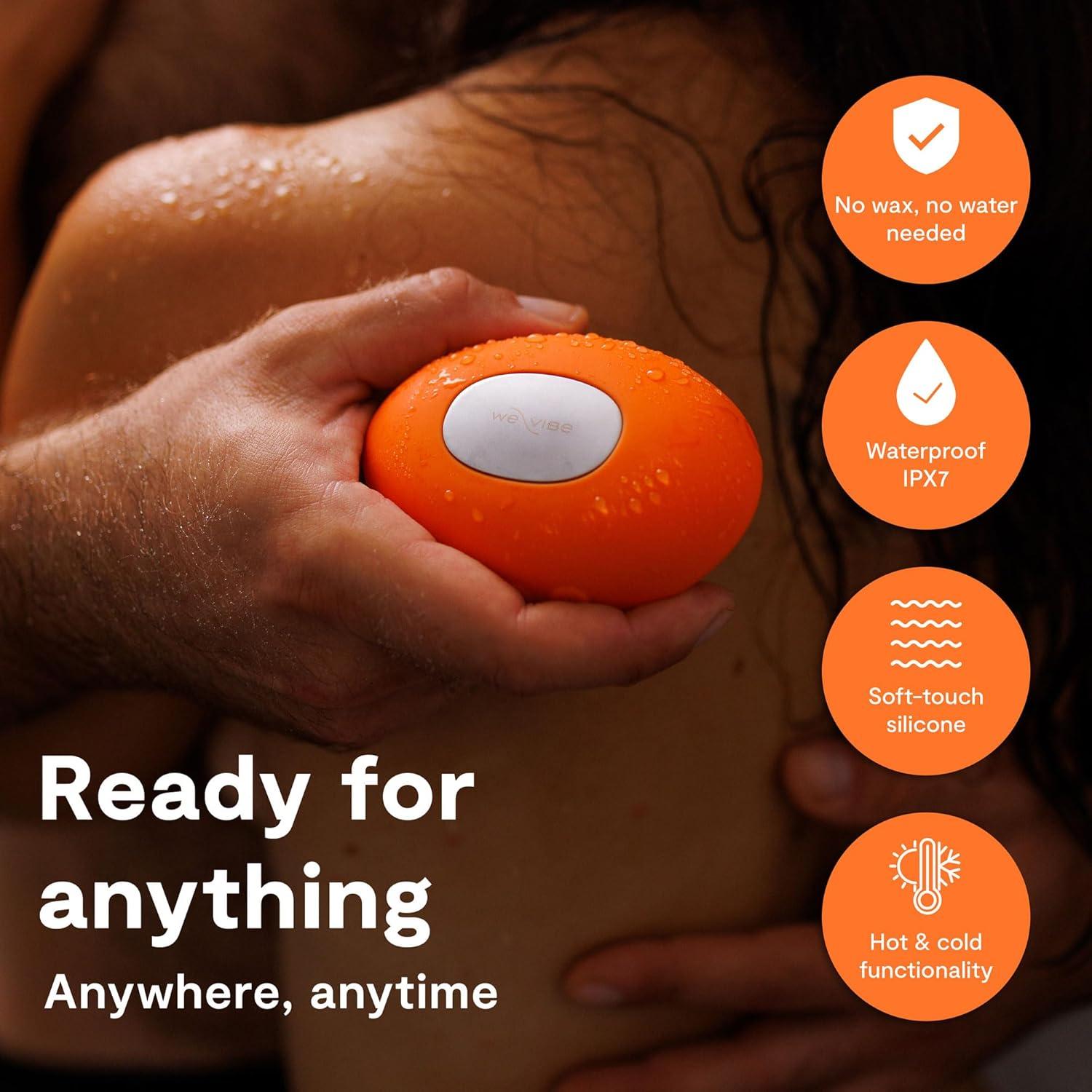 imageWeVibe Temp LayOn Vibrator for Women Heating amp Cooling Clitoral Vibrator Temperature Play Adult Sex Toy Powerful Quiet Silicone Clit Stimulator Waterproof Rechargeable Couples Toy BlueOrange