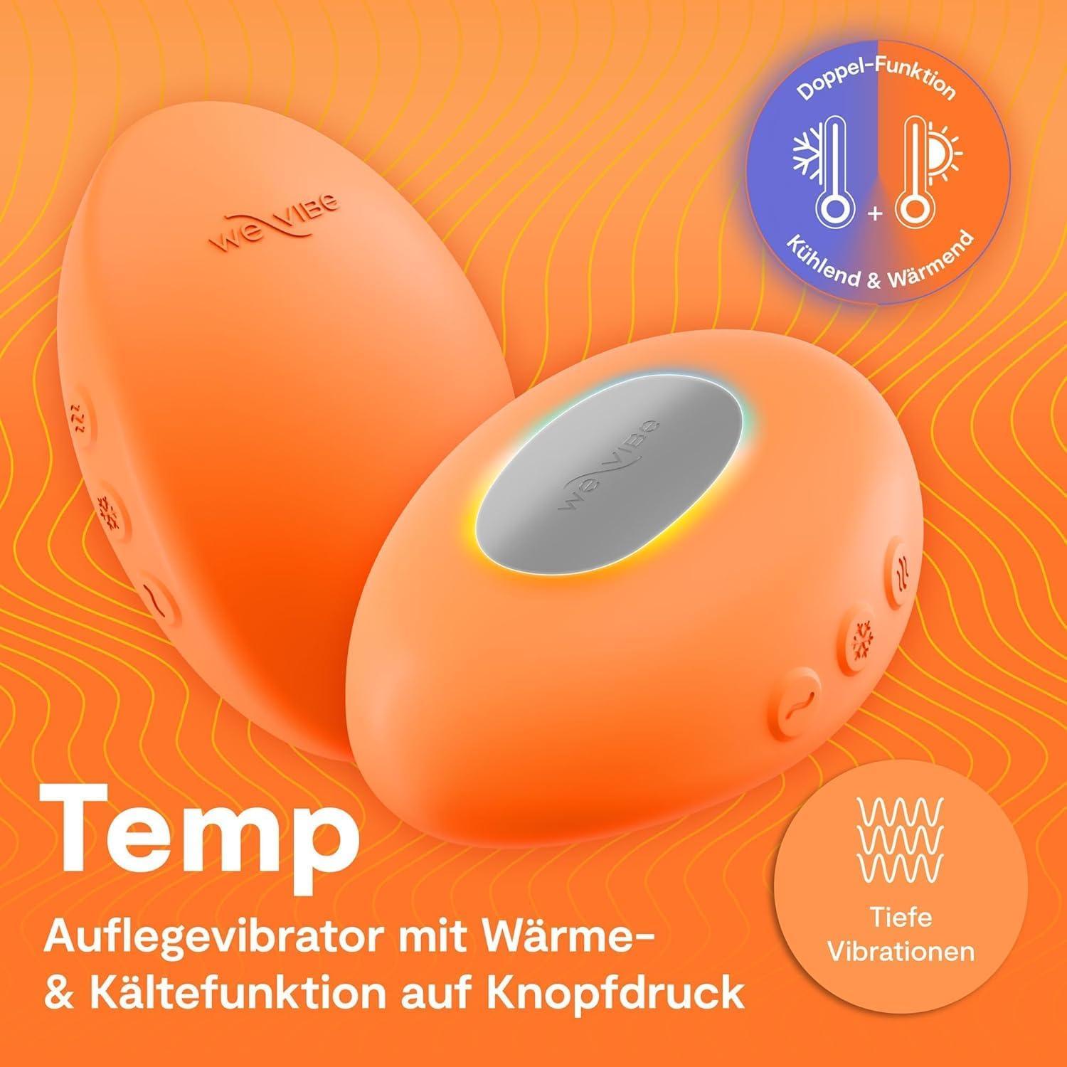imageWeVibe Temp LayOn Vibrator for Women Heating amp Cooling Clitoral Vibrator Temperature Play Adult Sex Toy Powerful Quiet Silicone Clit Stimulator Waterproof Rechargeable Couples Toy BlueOrange