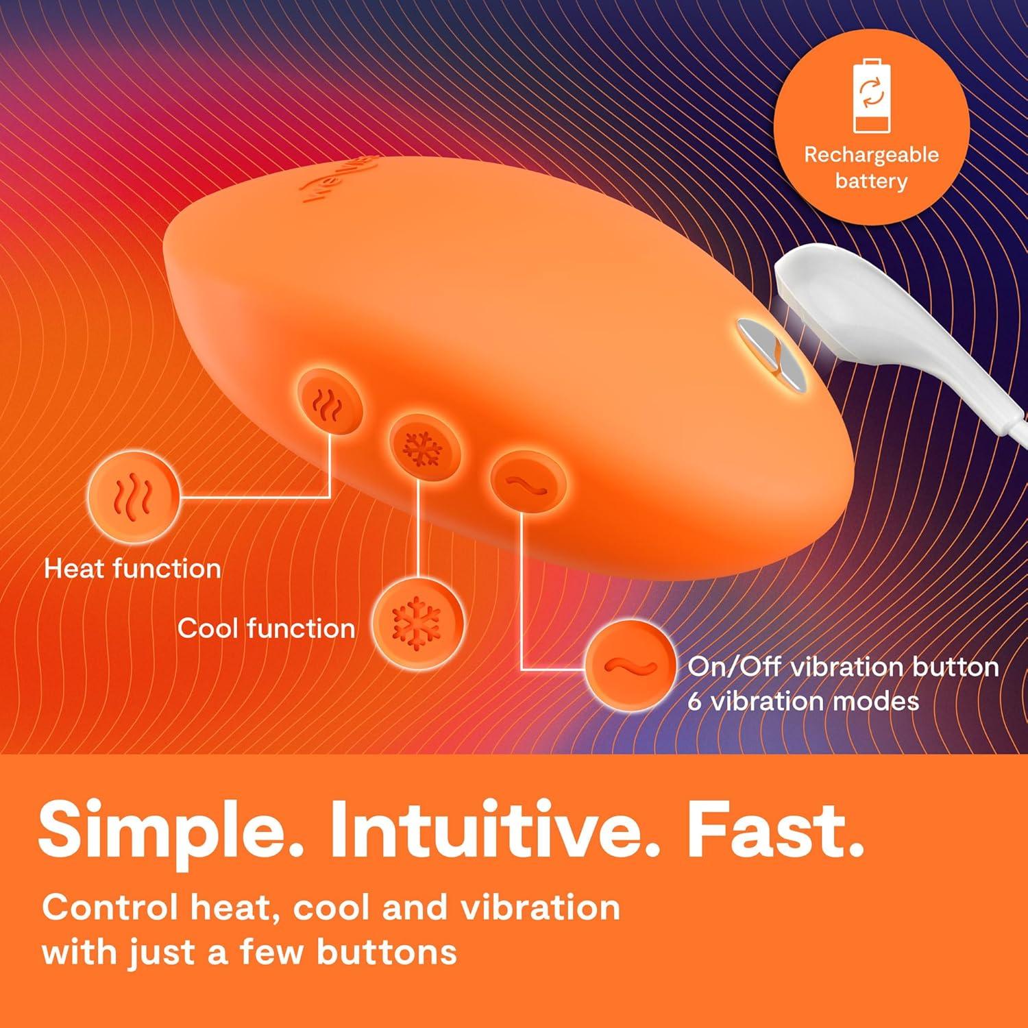 imageWeVibe Temp LayOn Vibrator for Women Heating amp Cooling Clitoral Vibrator Temperature Play Adult Sex Toy Powerful Quiet Silicone Clit Stimulator Waterproof Rechargeable Couples Toy BlueOrange