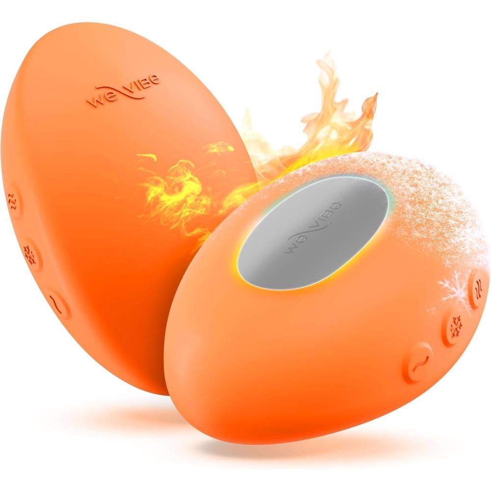 imageWeVibe Temp LayOn Vibrator for Women Heating amp Cooling Clitoral Vibrator Temperature Play Adult Sex Toy Powerful Quiet Silicone Clit Stimulator Waterproof Rechargeable Couples Toy BlueOrange