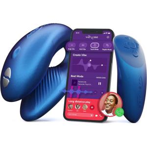 We-Vibe Chorus Vibrating Sex Toys for Couples | Remote Control Vibrator | Wearable App Controlled Adult Toys for Women | G Spot, Clit & Penis Sexual Stimulation Device | Clitoral Couples Gift |Pink(Midnight Blue)