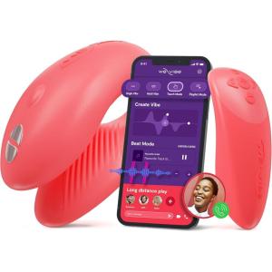 We-Vibe Chorus Vibrating Sex Toys for Couples | Remote Control Vibrator | Wearable App Controlled Adult Toys for Women | G Spot, Clit & Penis Sexual Stimulation Device | Clitoral Couples Gift |Pink(Coral)