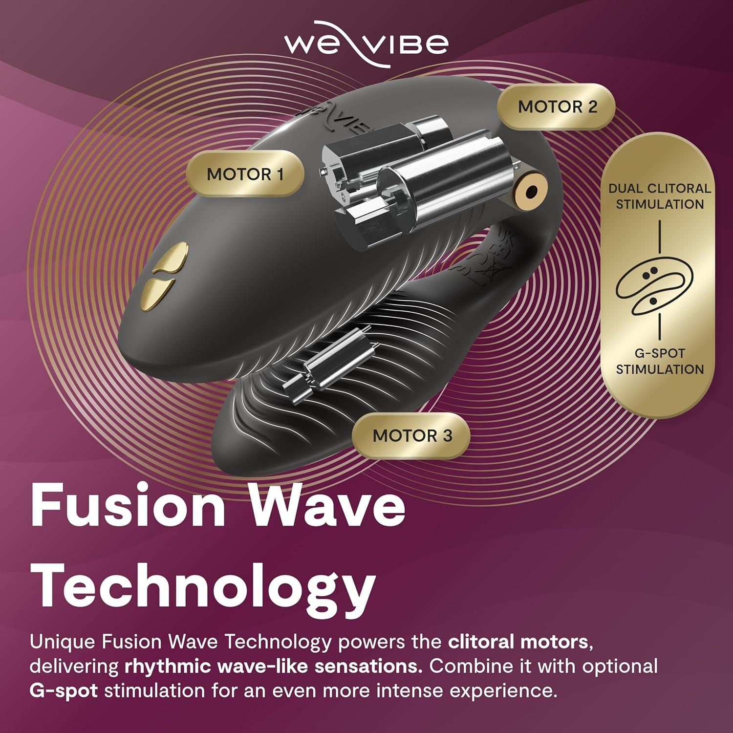 imageWeVibe Chorus Pro App Controlled Wireless Couples Vibrator Remote Controlled Adults Toy Silicone Stimulator with 10 Intensity Levels Clitoral amp GSpot Couples Sex Toy for Him amp Her PinkBlack
