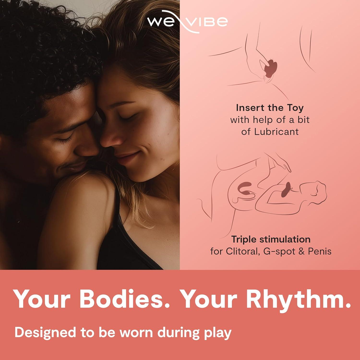 imageWeVibe Chorus Pro App Controlled Wireless Couples Vibrator Remote Controlled Adults Toy Silicone Stimulator with 10 Intensity Levels Clitoral amp GSpot Couples Sex Toy for Him amp Her PinkPink