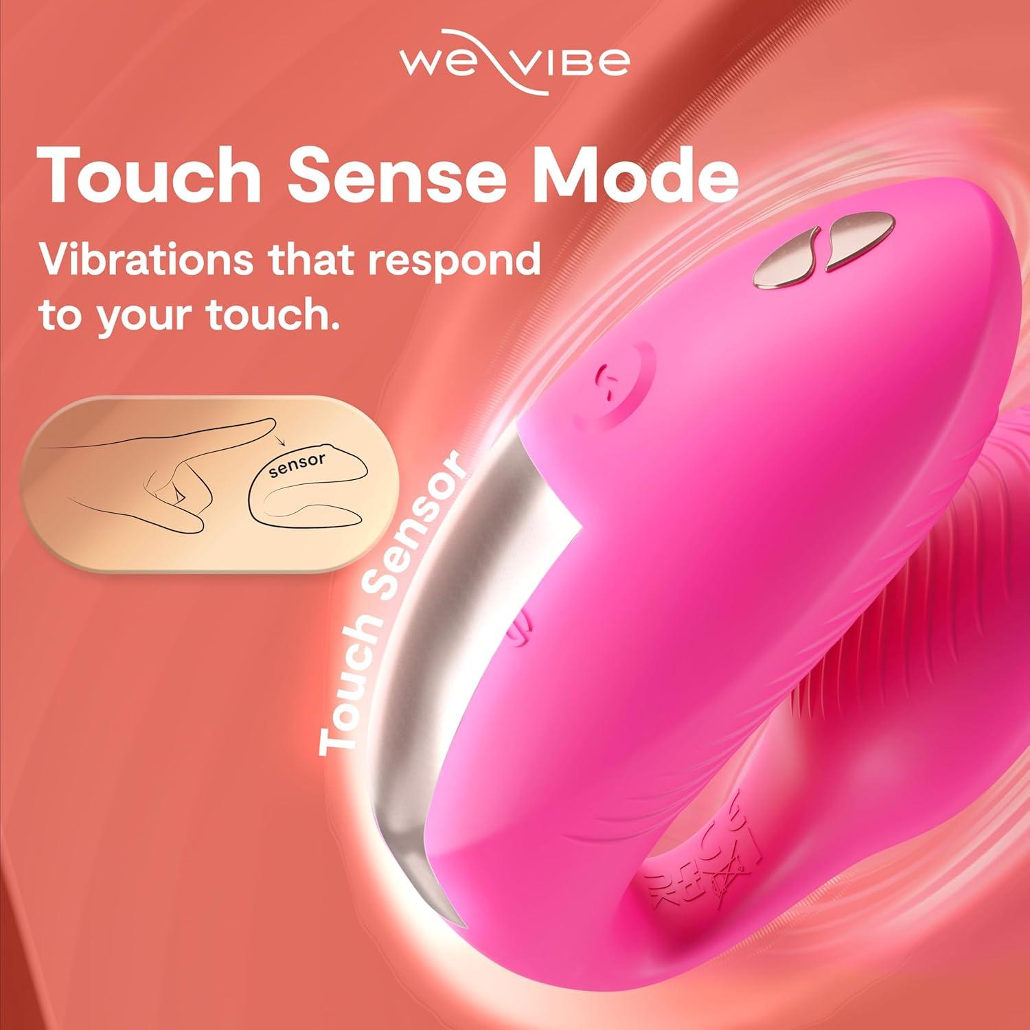 imageWeVibe Chorus Pro App Controlled Wireless Couples Vibrator Remote Controlled Adults Toy Silicone Stimulator with 10 Intensity Levels Clitoral amp GSpot Couples Sex Toy for Him amp Her PinkPink