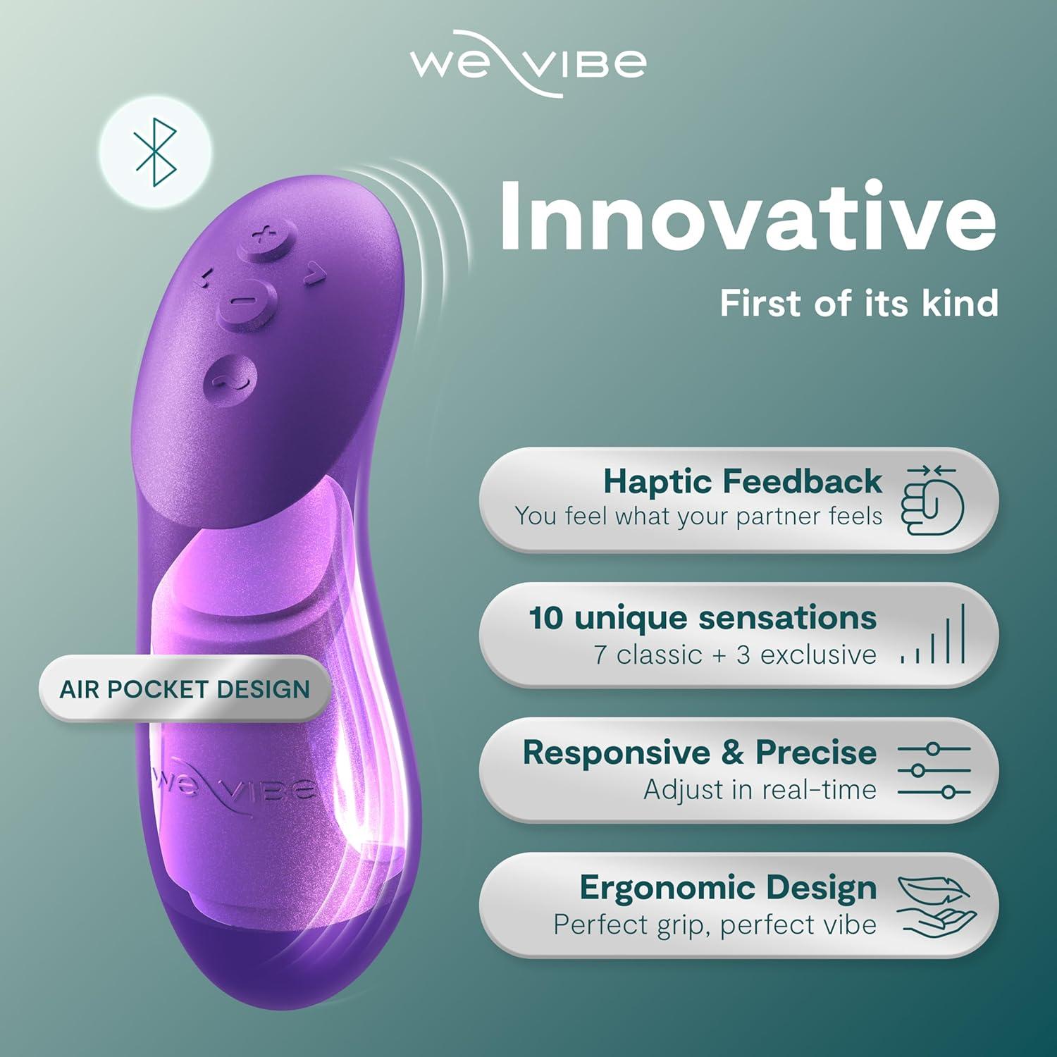 imageWeVibe Chorus Pro App Controlled Wireless Couples Vibrator Remote Controlled Adults Toy Silicone Stimulator with 10 Intensity Levels Clitoral amp GSpot Couples Sex Toy for Him amp Her PinkPurple