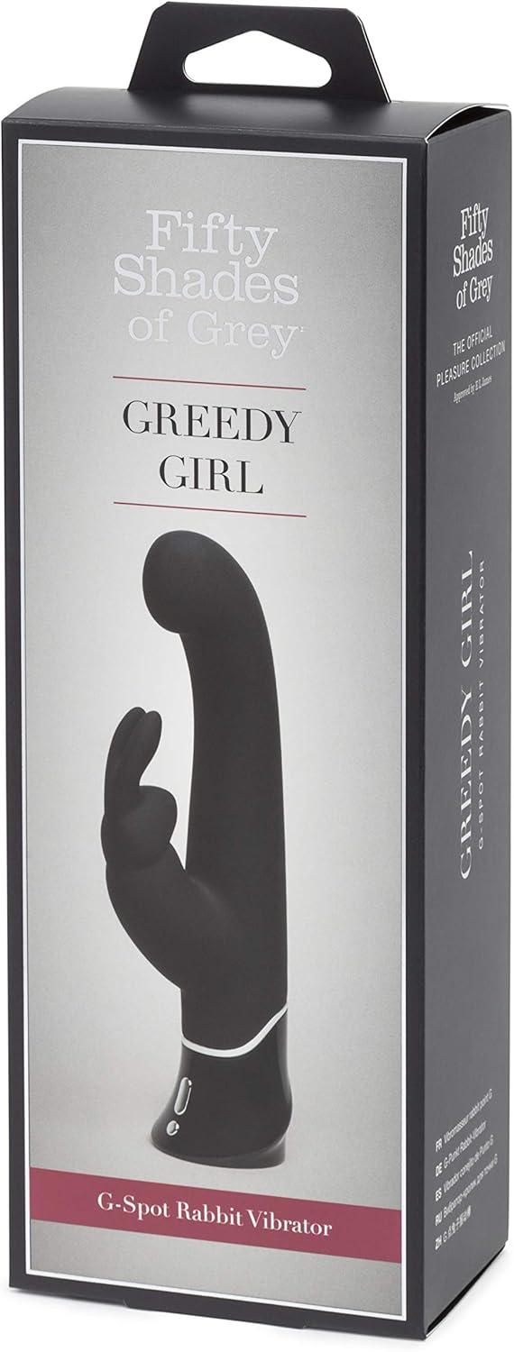 imageFifty Shades of Grey Greedy Girl Rabbit Vibrator 55 Inch Silicone G Spot Vibrator for Women Vibrating Dildo Dual Stimulation Adult Sex Toy Waterproof Personal Massager Gifts for Women Black