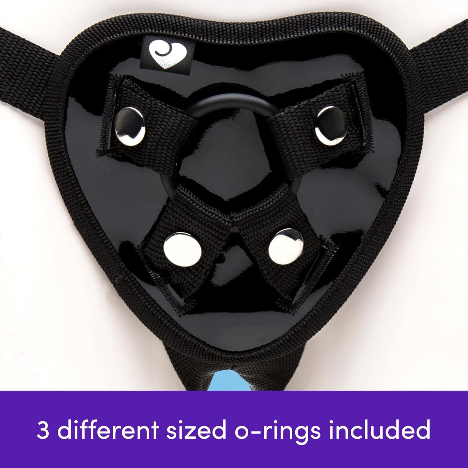 imageLovehoney Beginners Unisex Strap On Dildo amp Harness Kit 5 Inch Silicone Strap On for Pegging Play Adjustable Harness Set with 3 ORings Anal Dildo Adult Sex Toy Waterproof Black