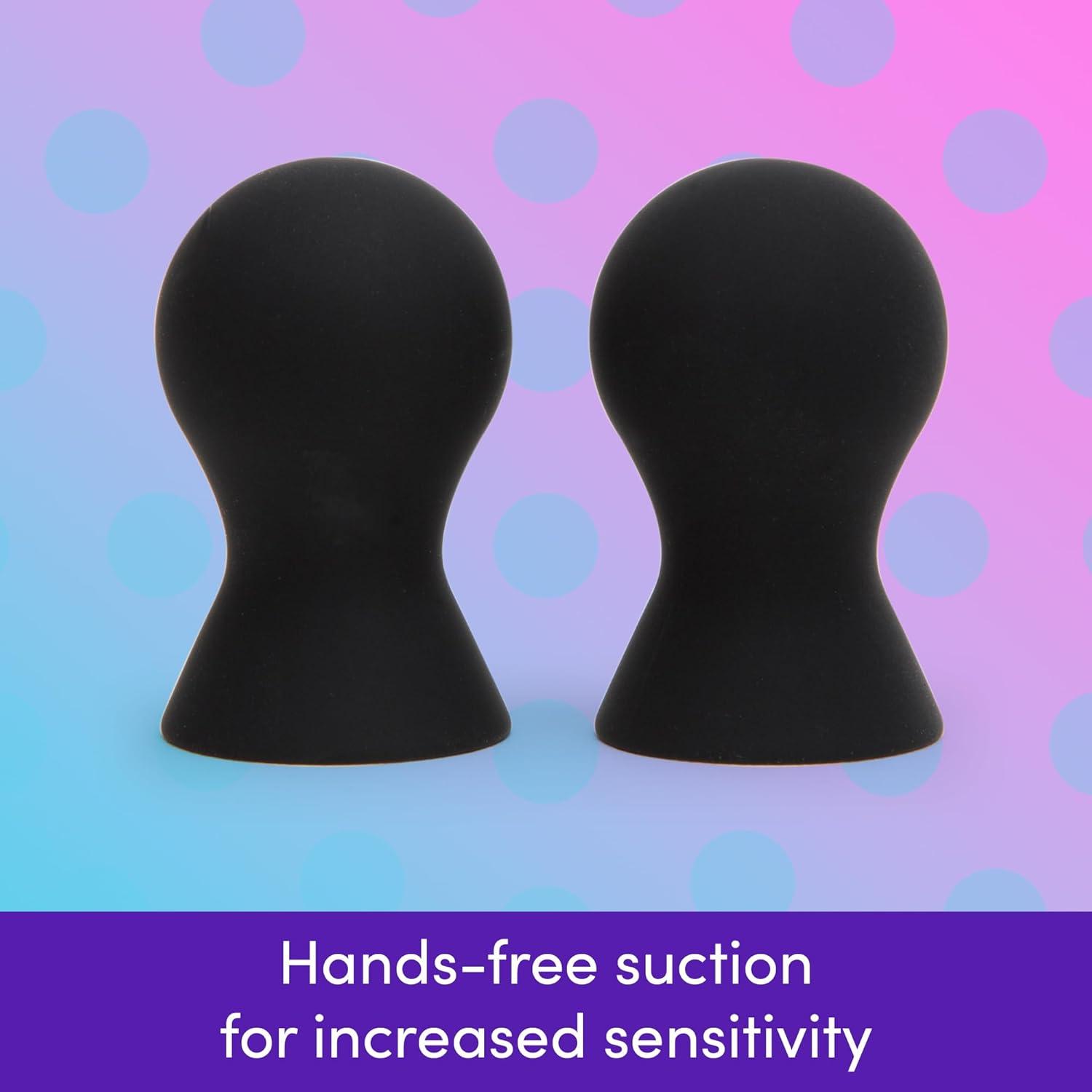 imageLovehoney Color Changing Nipple Suckers Silicone Nipple Sucking Toys BDSM Beginner Sex Toy Gifts for Women Vacuum Cupping Breast Stimulation Suction Cups Couples Adult Sex GamesBlack