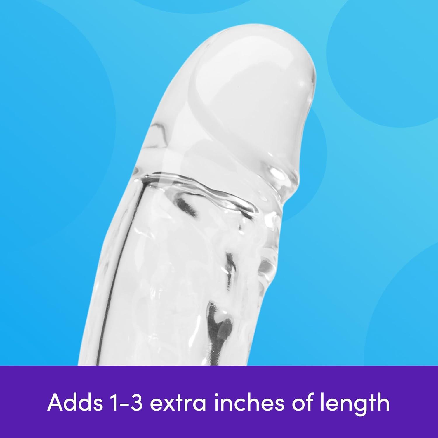 imageLovehoney Mega Mighty Thick Penis Sleeve Sex Toys for Men 13 Extra Inches Penis Extender with Loop Realistic Cock Enlarger amp Girth Enhancer Sleeve Delay Ejaculation Couples Adult Toy ClearClear
