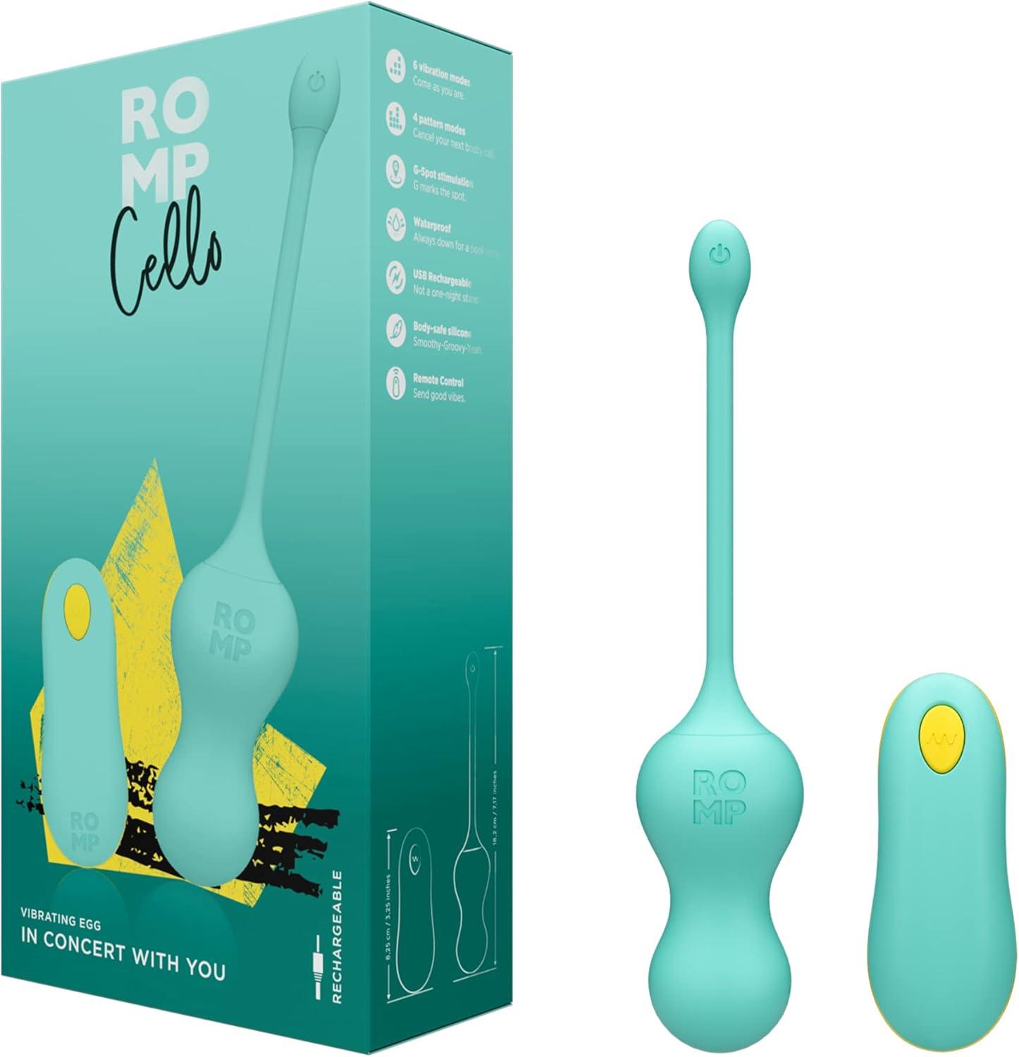 imageROMP Cello Vibrating Egg Vibrator Sex Toys G Spot Vibrator for Women with Remote Control 6 Intensity Levels amp 4 Patterns Waterproof Stimulator Rechargeable Couples Gift Adult Sex ToyCello