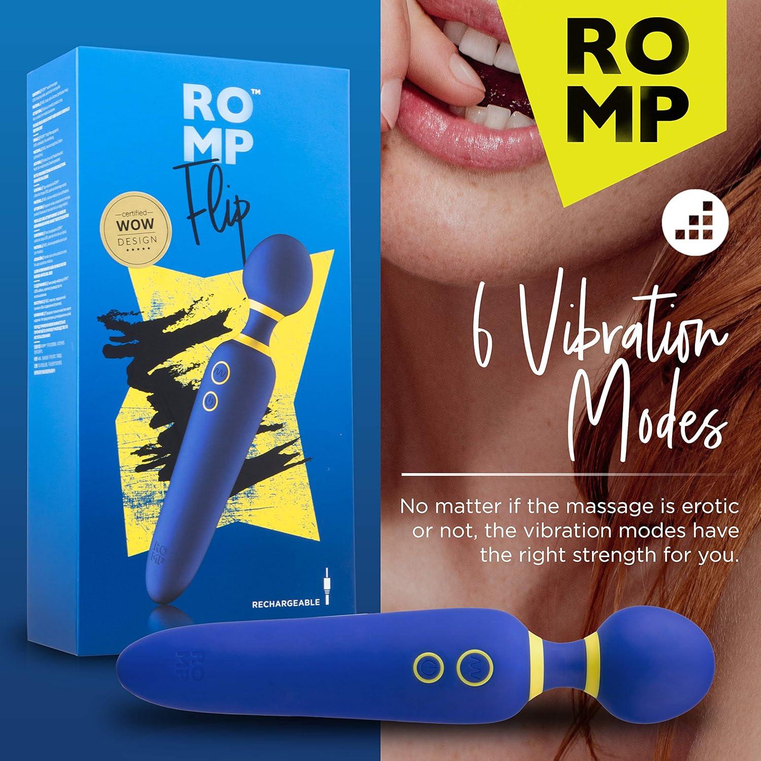 imageROMP Flip Wand Vibrator Adult Sex Toys for Women Sex Toy for Clitoral Stimulation Personal Massagers Woman amp Couples 6 Vibrating Modes Quiet amp Waterproof Gifts for Women and Men BlueFlip