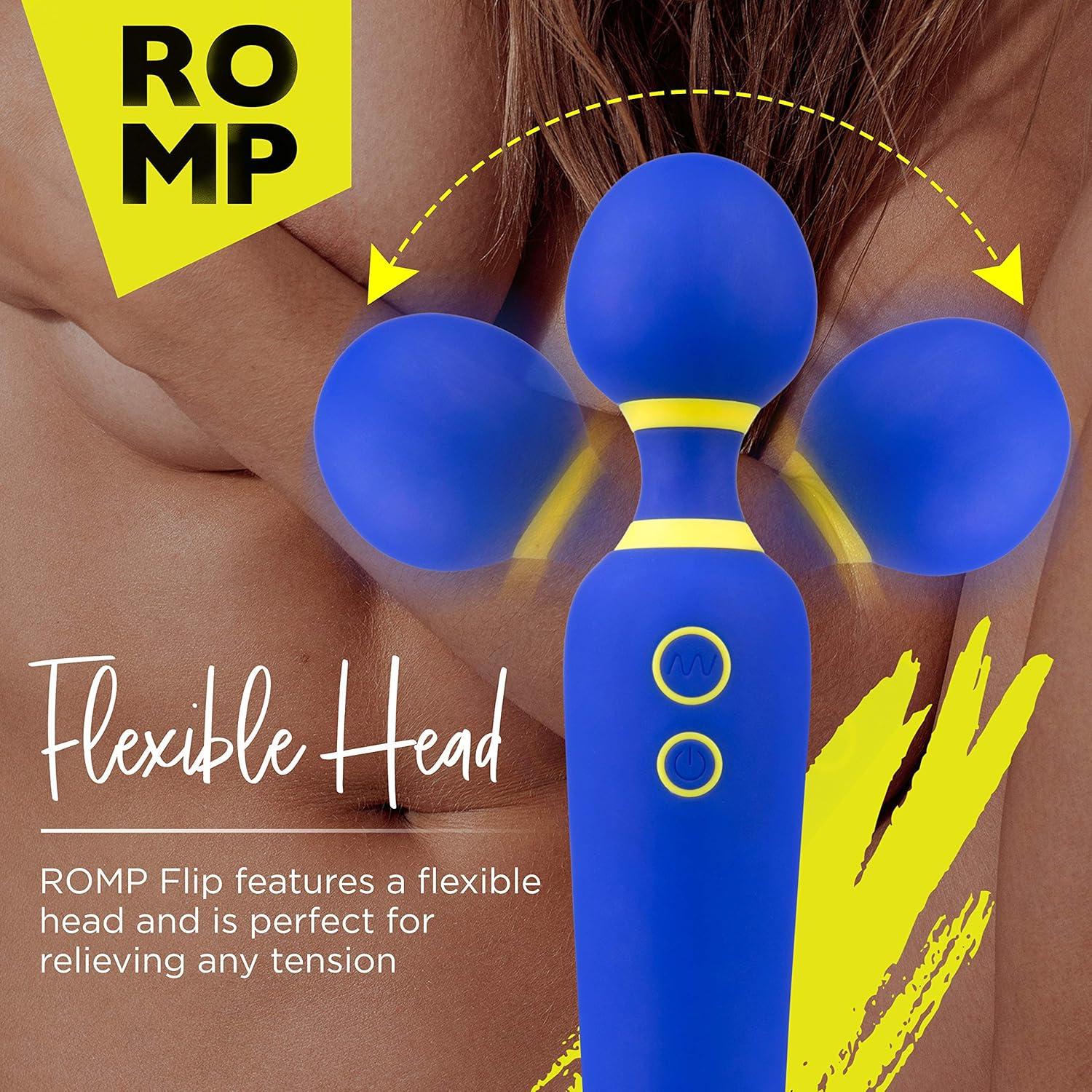 imageROMP Flip Wand Vibrator Adult Sex Toys for Women Sex Toy for Clitoral Stimulation Personal Massagers Woman amp Couples 6 Vibrating Modes Quiet amp Waterproof Gifts for Women and Men BlueFlip