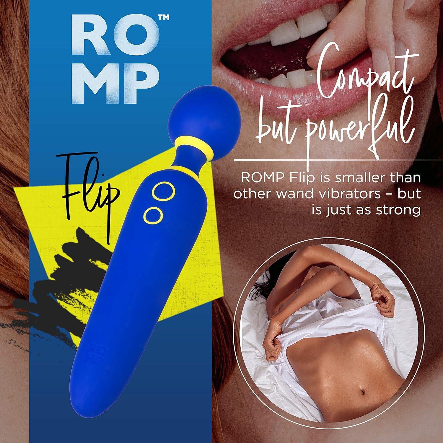 imageROMP Flip Wand Vibrator Adult Sex Toys for Women Sex Toy for Clitoral Stimulation Personal Massagers Woman amp Couples 6 Vibrating Modes Quiet amp Waterproof Gifts for Women and Men BlueFlip