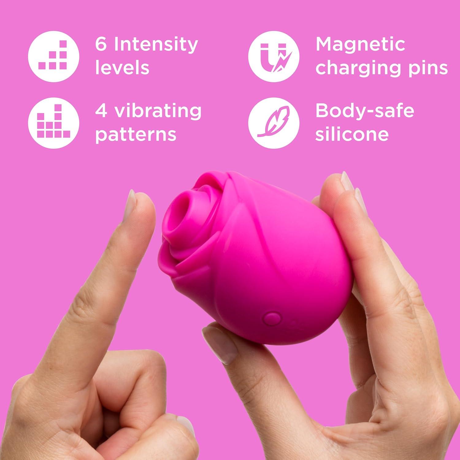 imageROMP Rose Clitoral Sucking Vibrator for Women Rose Toy Clit Stimulator with 6 Vibration Modes Suction Adult Toy Waterproof Rechargeable Sex Toy for Female Stimulation amp Pleasure