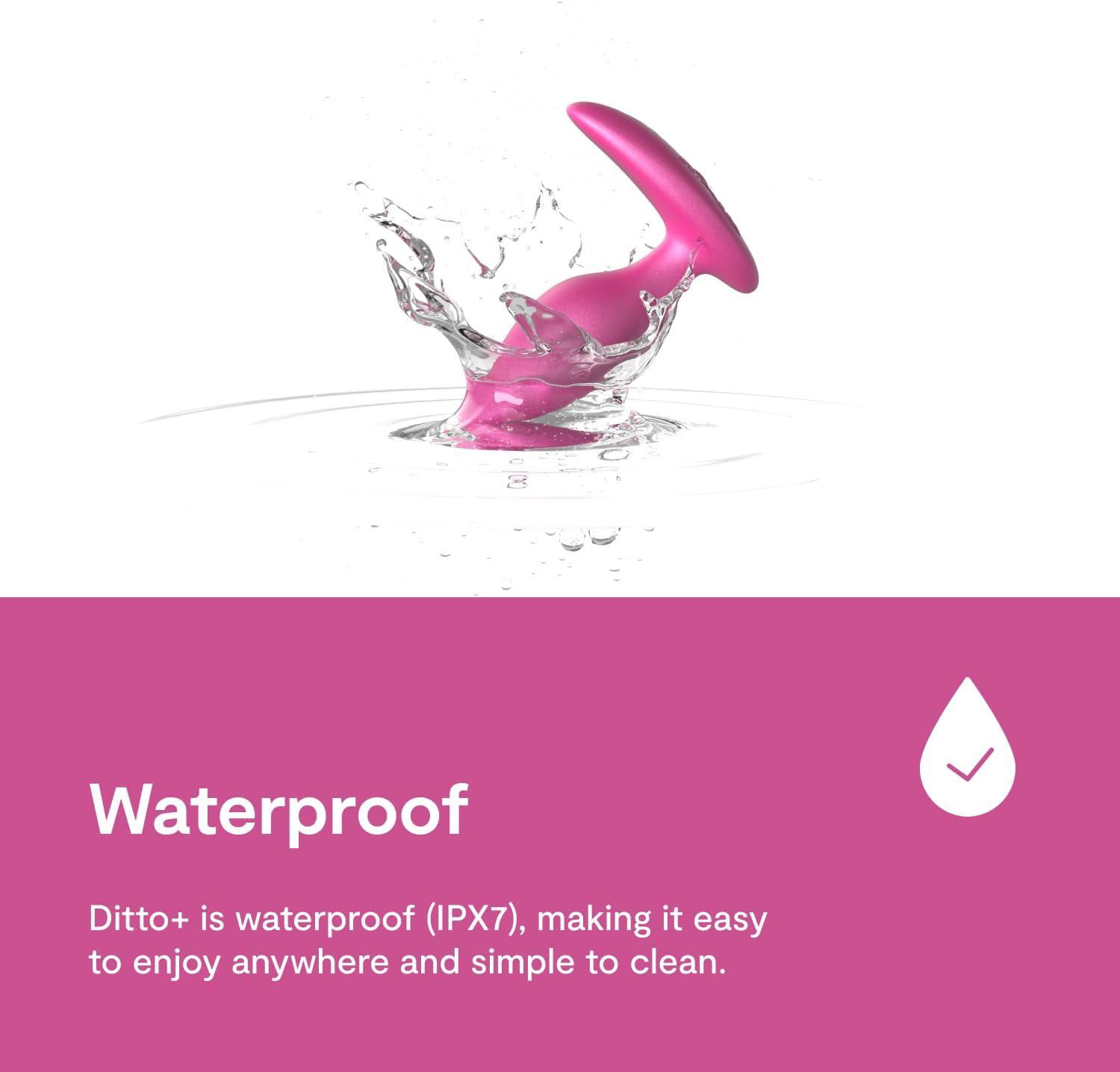 imageWeVibe Ditto Vibrating Butt Plug App amp Remote Control Vibe for Men Women amp Couples Vibrator with 10 Modes Silicone Butt Plug Waterproof Anal Toy Rechargeable Adult Sex Toys Cosmic Pink