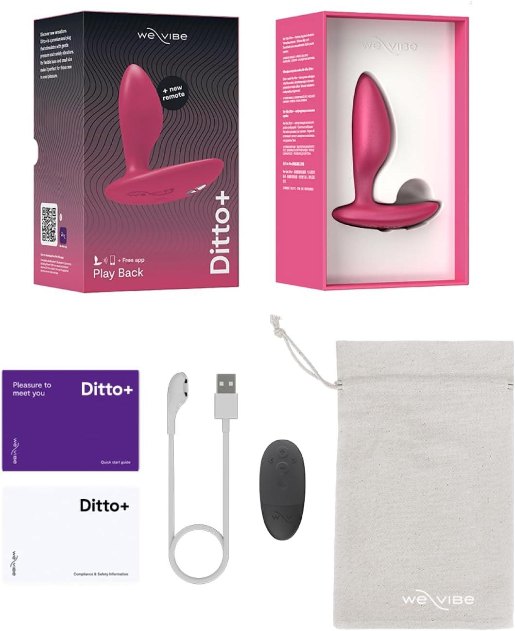 imageWeVibe Ditto Vibrating Butt Plug App amp Remote Control Vibe for Men Women amp Couples Vibrator with 10 Modes Silicone Butt Plug Waterproof Anal Toy Rechargeable Adult Sex Toys Cosmic Pink