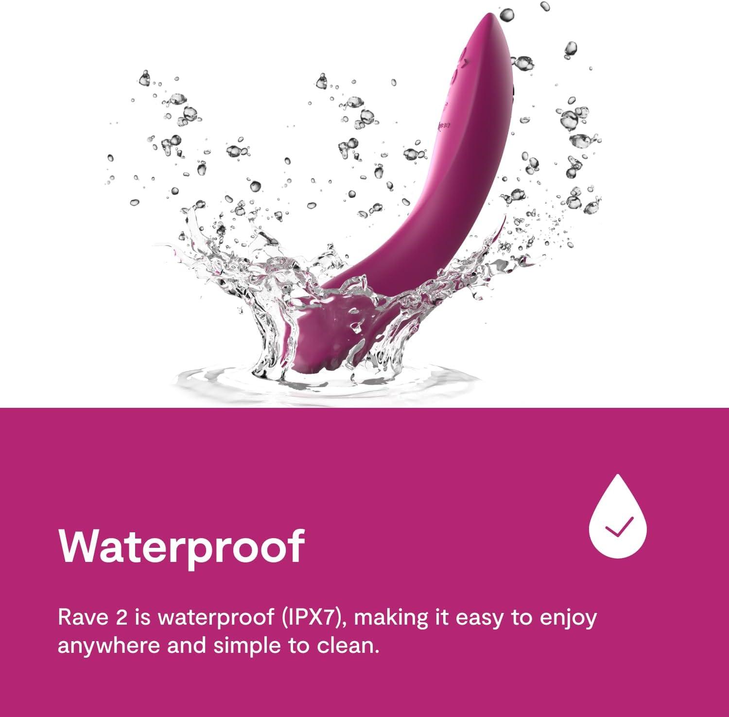 imageWeVibe Rave 2 G Spot Vibrator App Controlled GSpot Stimulator Vibrator Dildo Adult Sex Toy for Women amp Couples Personal Massager with 10 Vibration Modes Waterproof amp Rechargeable Pink