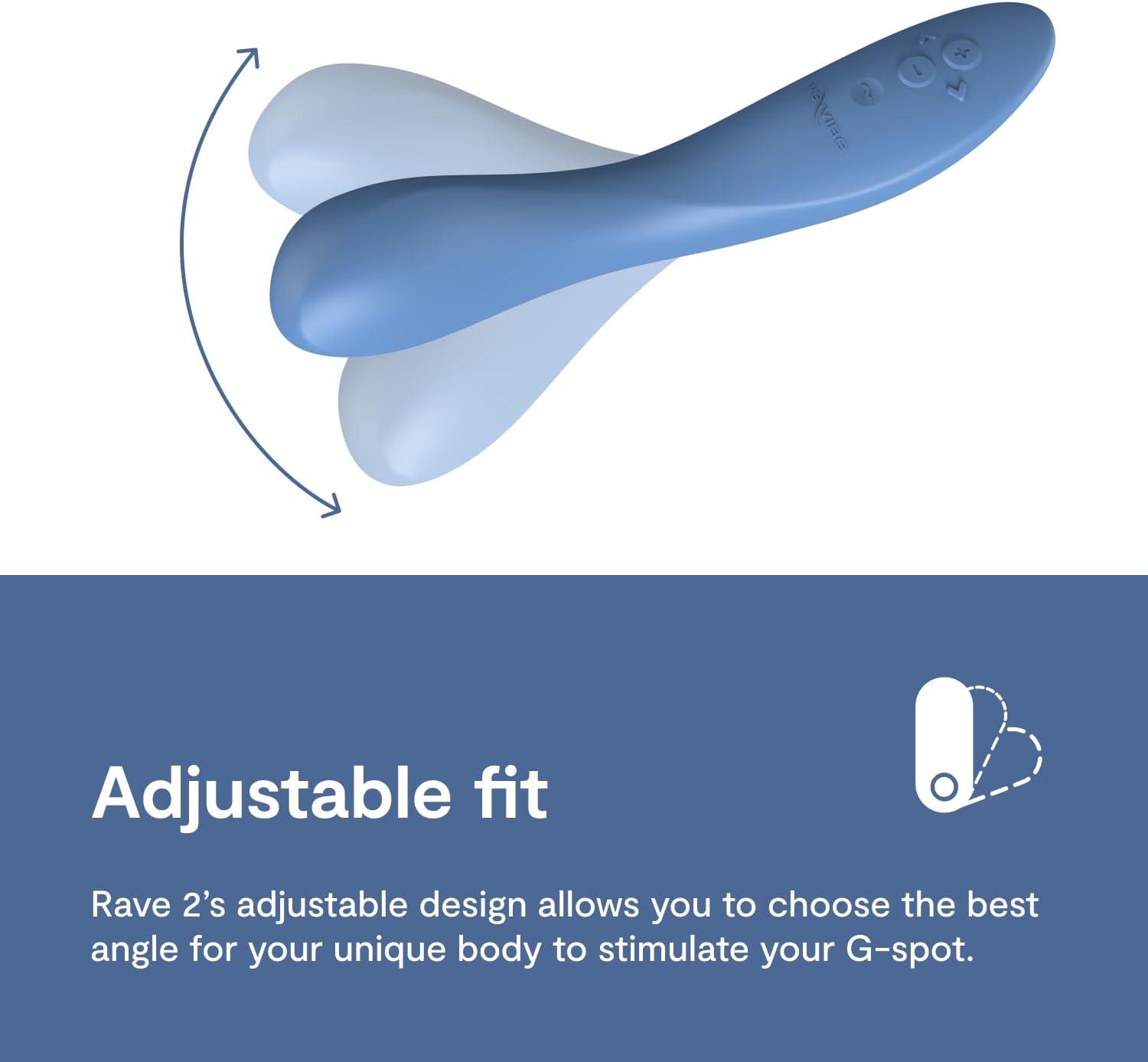 imageWeVibe Rave 2 G Spot Vibrator App Controlled GSpot Stimulator Vibrator Dildo Adult Sex Toy for Women amp Couples Personal Massager with 10 Vibration Modes Waterproof amp Rechargeable Blue