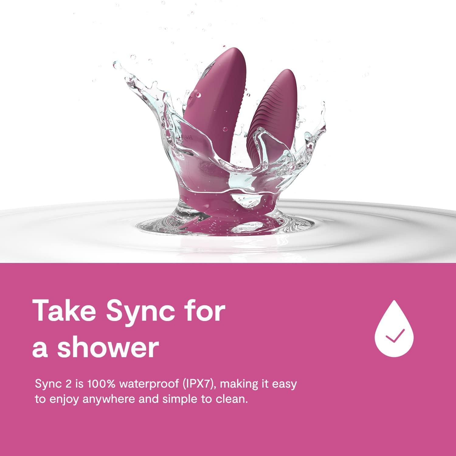 imageWeVibe Sync 2 Couples Vibrator Wearable Remote Control Vibrating Adult Sex Toy App Controlled G Spot amp Clitoral Stimulator Dual Stimulation with 10 Speeds Waterproof amp Rechargeable PurplePink