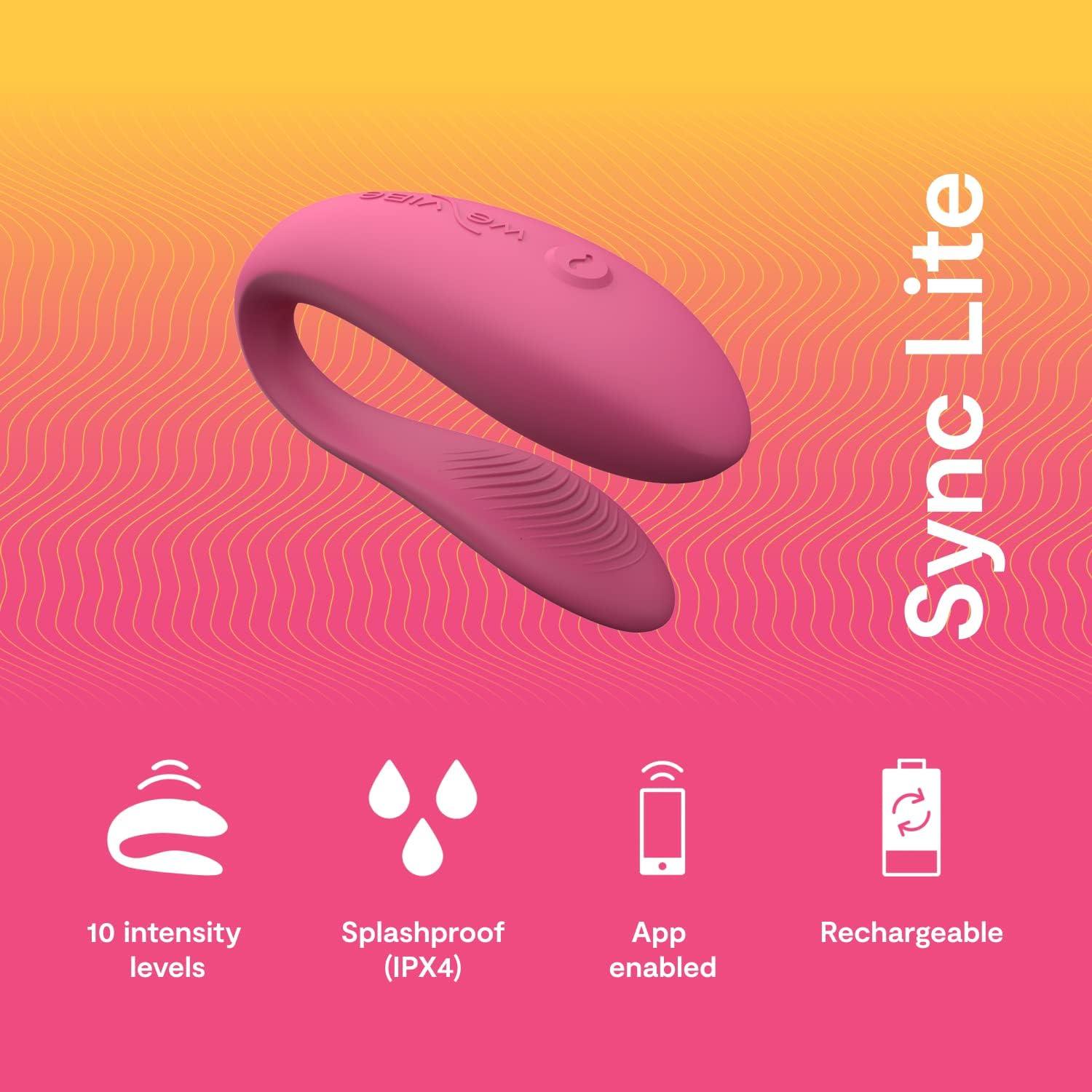 imageWeVibe Sync Lite Couples Vibrator Wearable App Control Vibrating Adult Sex Toy G Spot amp Clitoral Stimulator Dual Stimulation with 10 Speeds Adults Sex Toys for Couples Rechargeable Pink