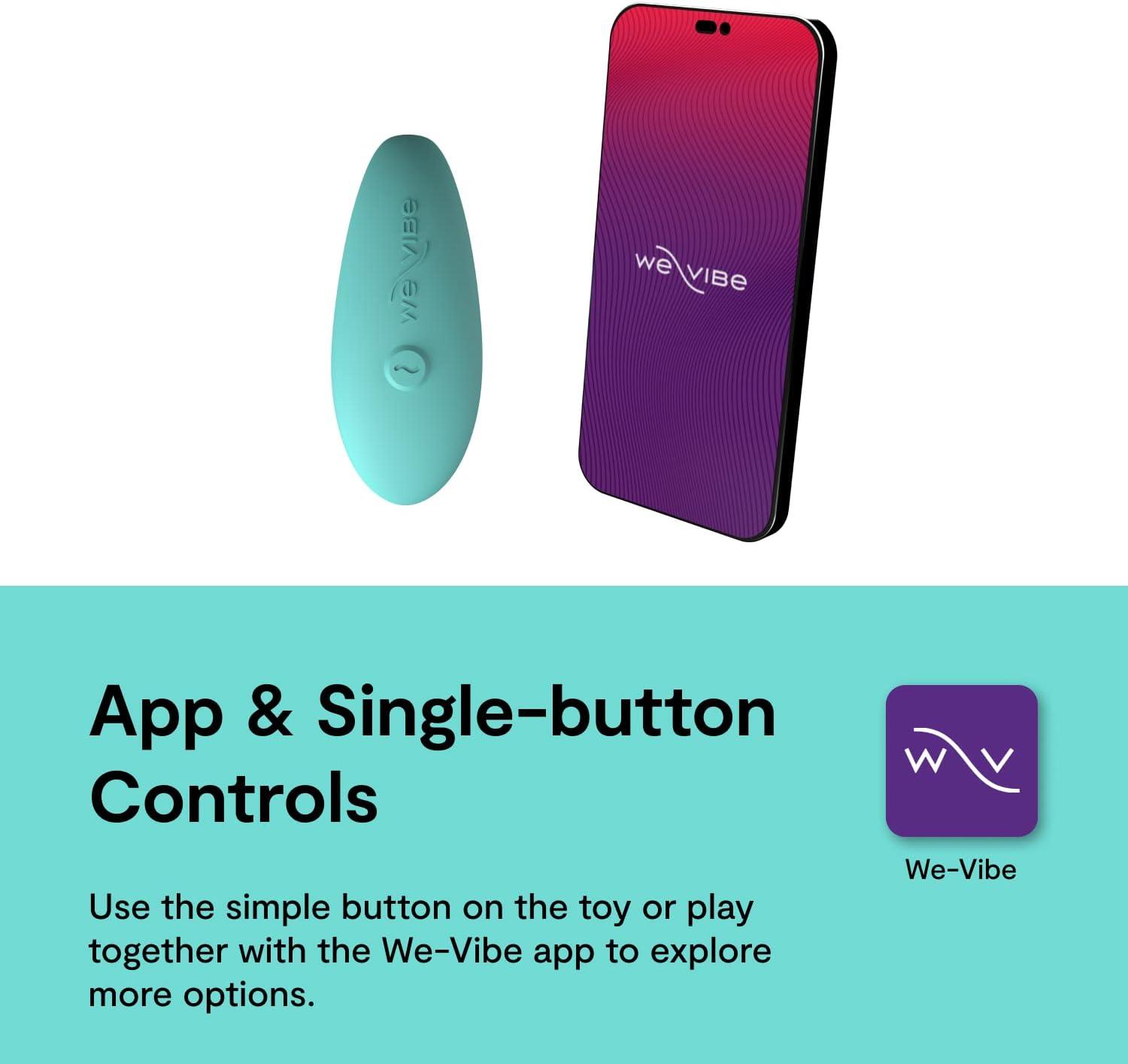 imageWeVibe Sync Lite Couples Vibrator Wearable App Control Vibrating Adult Sex Toy G Spot amp Clitoral Stimulator Dual Stimulation with 10 Speeds Adults Sex Toys for Couples Rechargeable Aqua