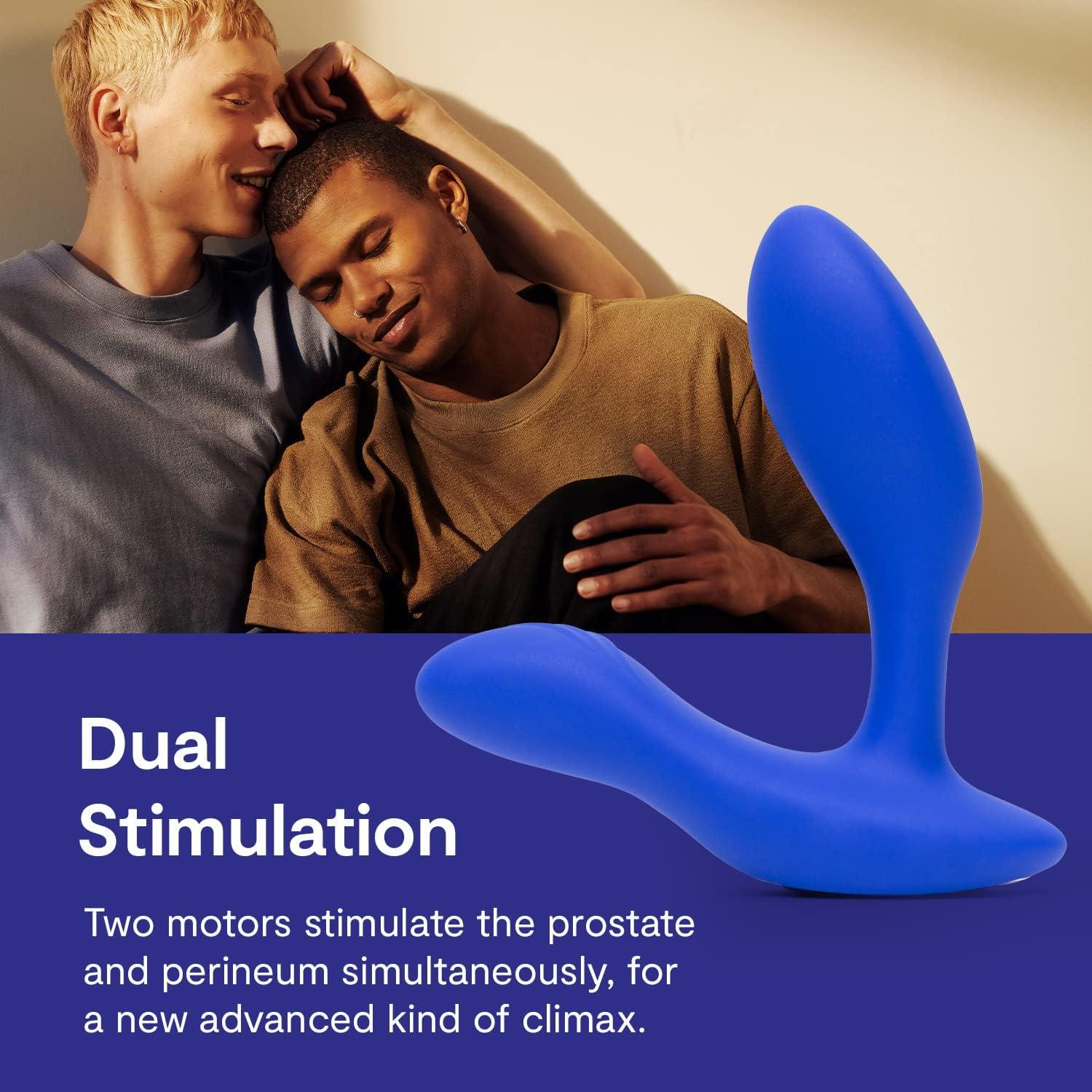 imageWeVibe Vector Vibrating Butt Plug Adult Sex Toy Silicone Perineum amp Prostate Massager Male Sex Toy Long Distance App amp Remote Control Anal Vibrator 10 Modes Anal Plug for Couples BlueBright Blue