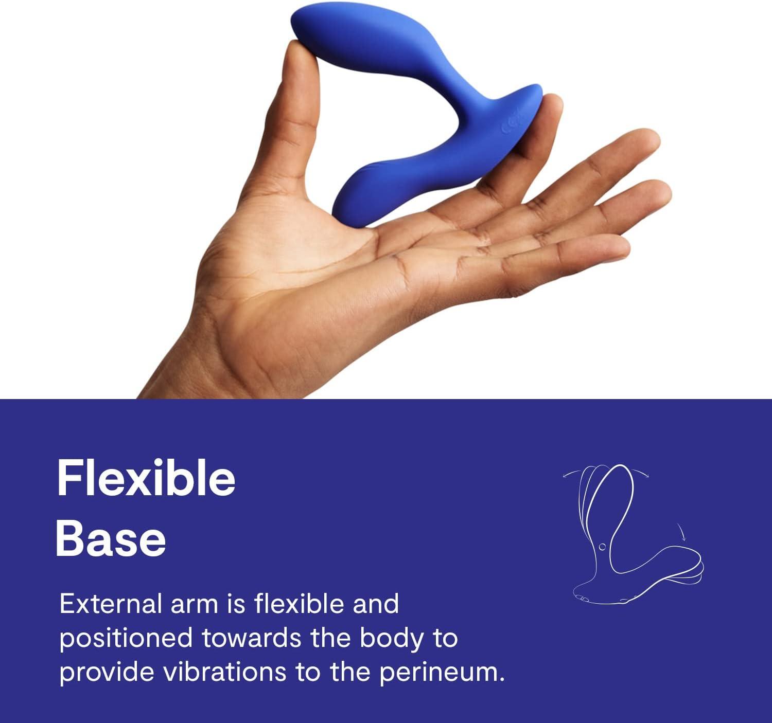 imageWeVibe Vector Vibrating Butt Plug Adult Sex Toy Silicone Perineum amp Prostate Massager Male Sex Toy Long Distance App amp Remote Control Anal Vibrator 10 Modes Anal Plug for Couples BlueBright Blue