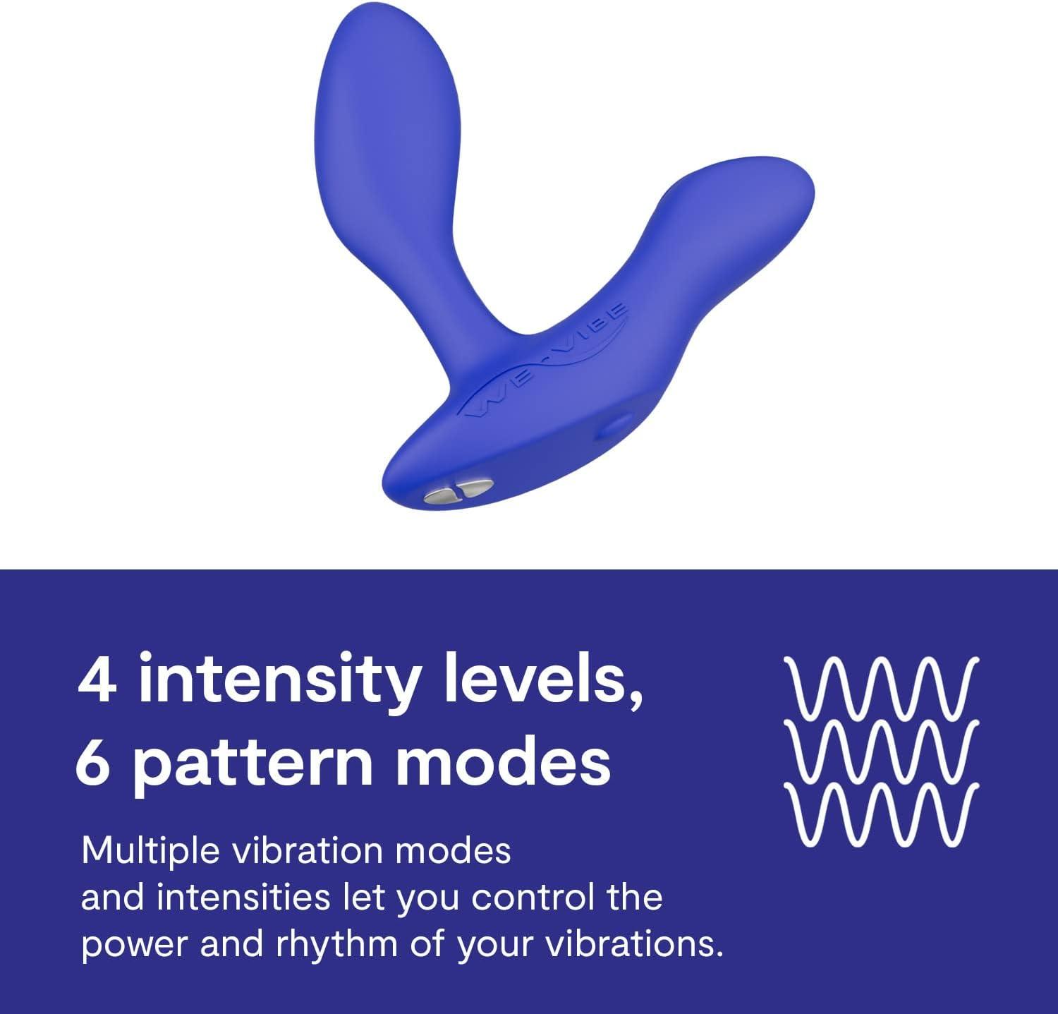 imageWeVibe Vector Vibrating Butt Plug Adult Sex Toy Silicone Perineum amp Prostate Massager Male Sex Toy Long Distance App amp Remote Control Anal Vibrator 10 Modes Anal Plug for Couples BlueBright Blue