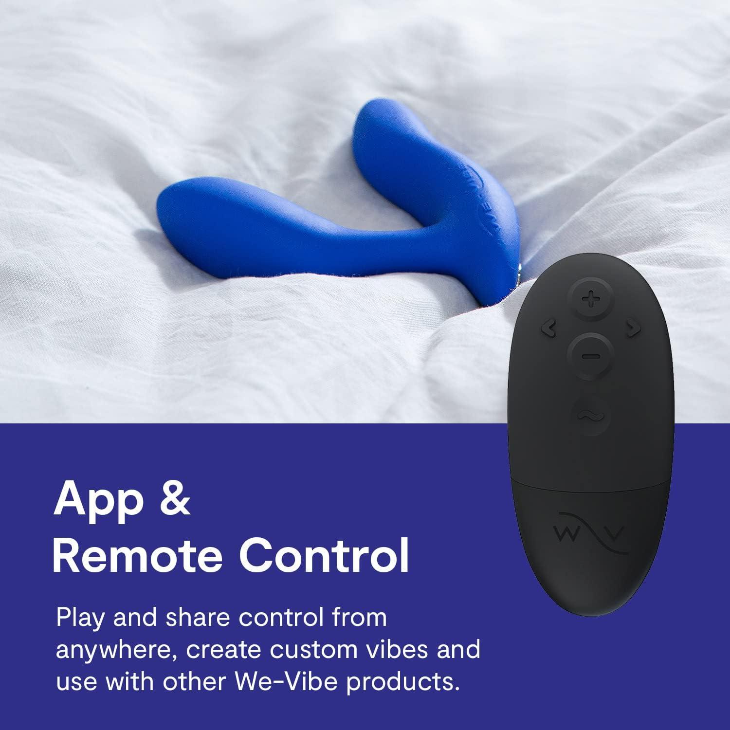 imageWeVibe Vector Vibrating Butt Plug Adult Sex Toy Silicone Perineum amp Prostate Massager Male Sex Toy Long Distance App amp Remote Control Anal Vibrator 10 Modes Anal Plug for Couples BlueBright Blue