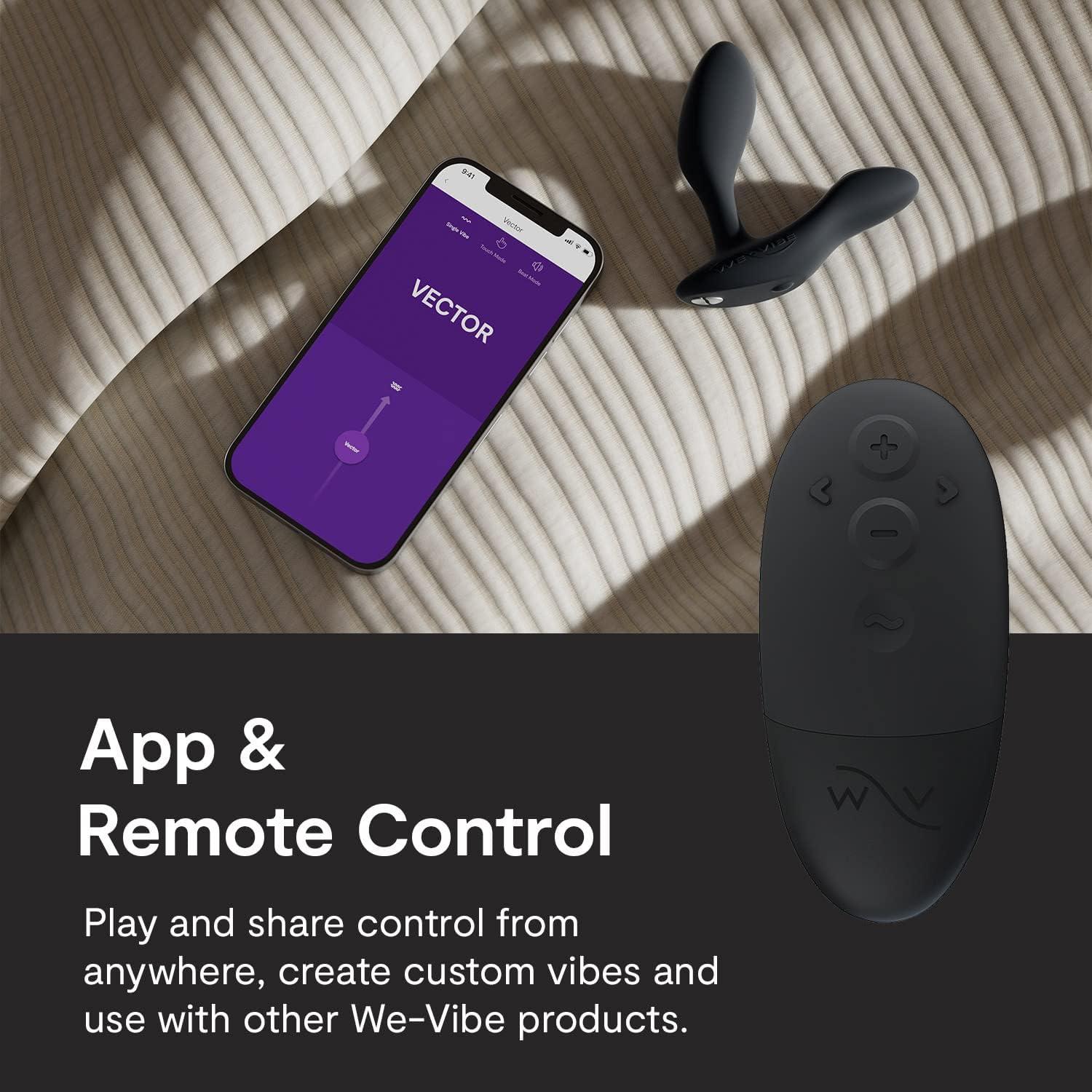 imageWeVibe Vector Vibrating Butt Plug Adult Sex Toy Silicone Perineum amp Prostate Massager Male Sex Toy Long Distance App amp Remote Control Anal Vibrator 10 Modes Anal Plug for Couples BlueBlack