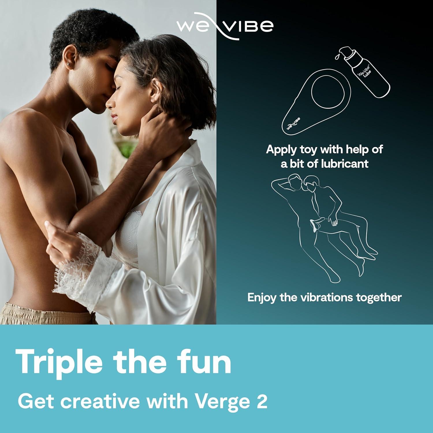imageWeVibe Verge 2 Vibrating Cock Ring Adult Toy Mens Perineum Vibrators App Control Penis Ring with 10 Vibrations Male Vibrator Silicone Games amp Gifts Wearable Adult Sex Toys for Men amp Couples