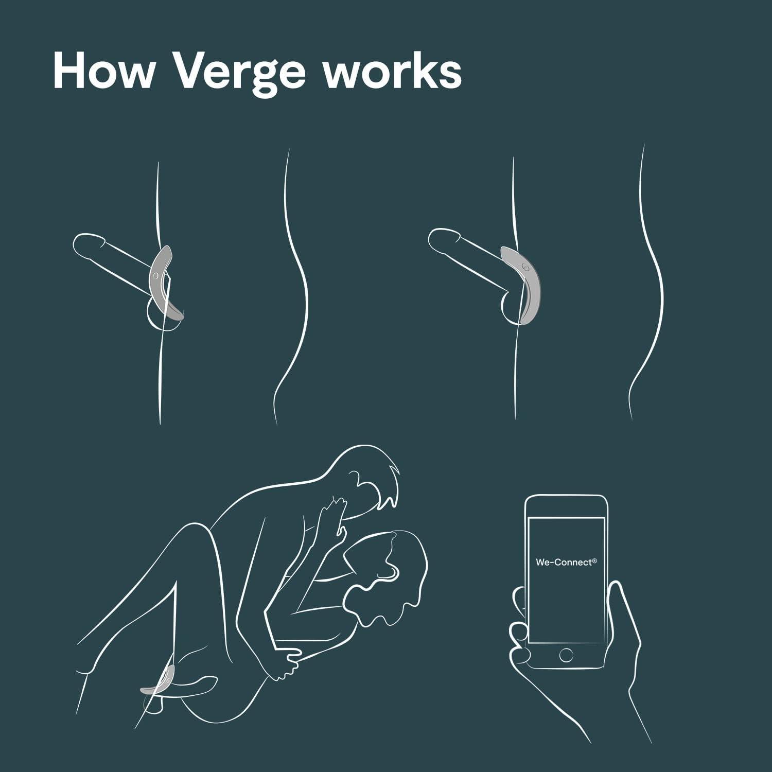 imageWeVibe Verge Vibrating Cock Ring App Controlled amp Pjur Aqua Water Based Personal Lubricant 34 fl oz Male Sex Toys Bundle